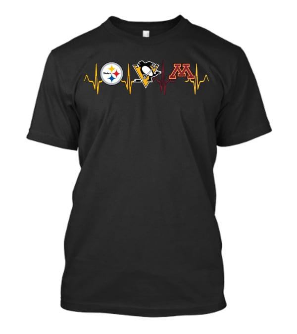 Steelers Penguins Minnesota Heartbeat T-Shirt