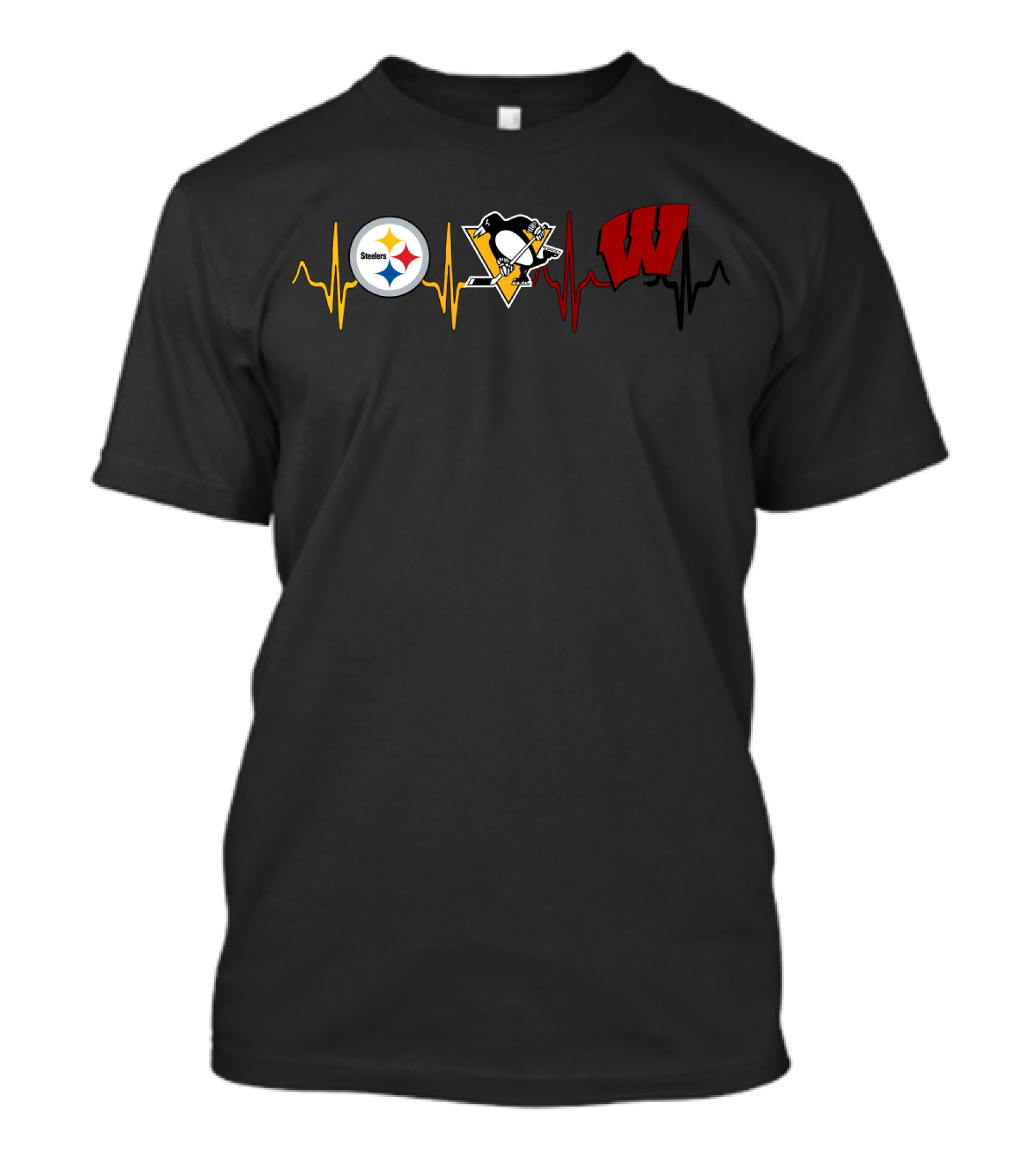 Steelers Penguins Wisconsin Heartbeat T-Shirt