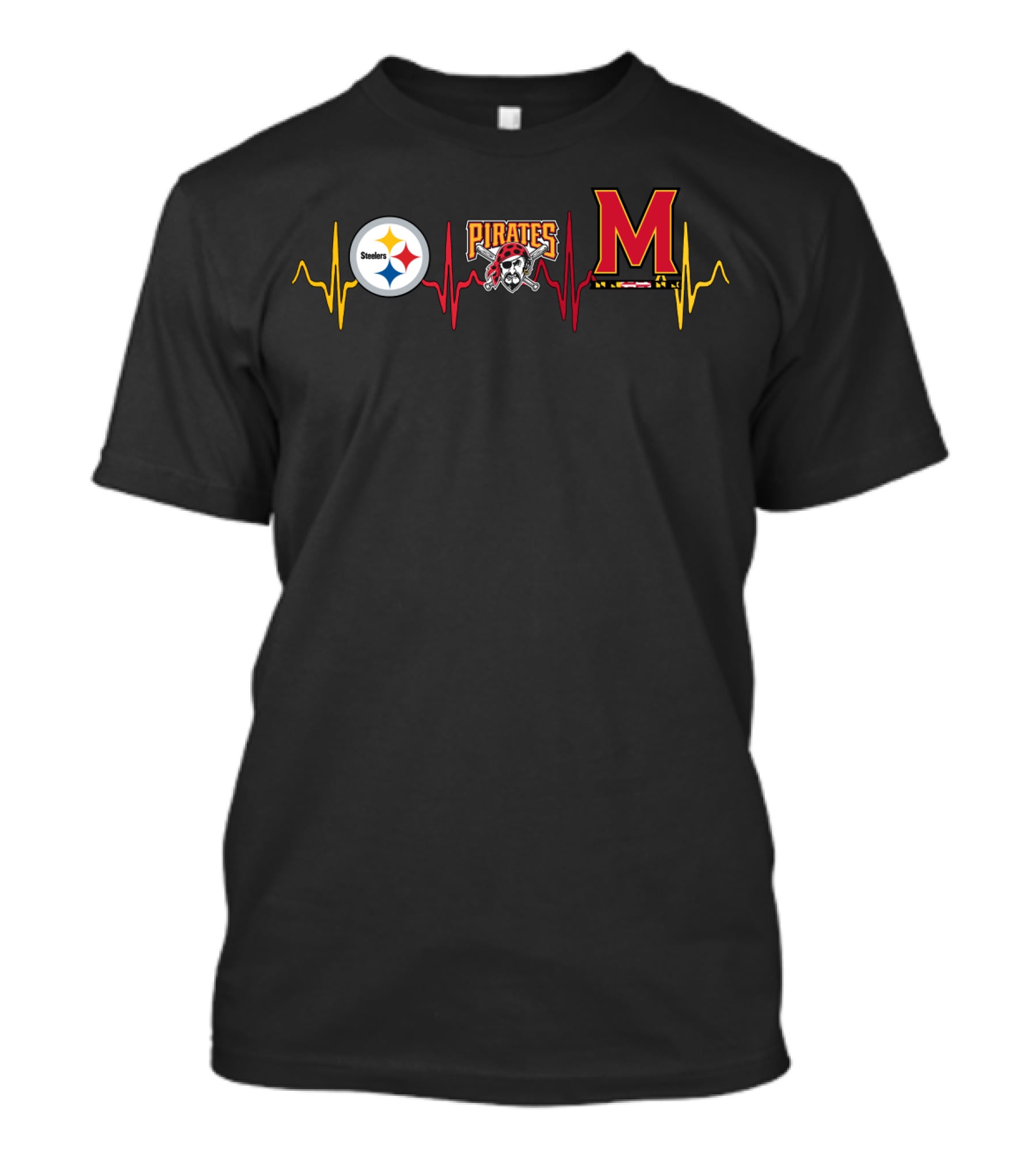 Steelers Pirates Mt Heartbeat Logo Combination T-Shirt