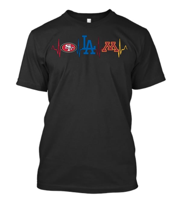 49ers Dodgers Minnesota Heartbeat Mgg T-Shirt