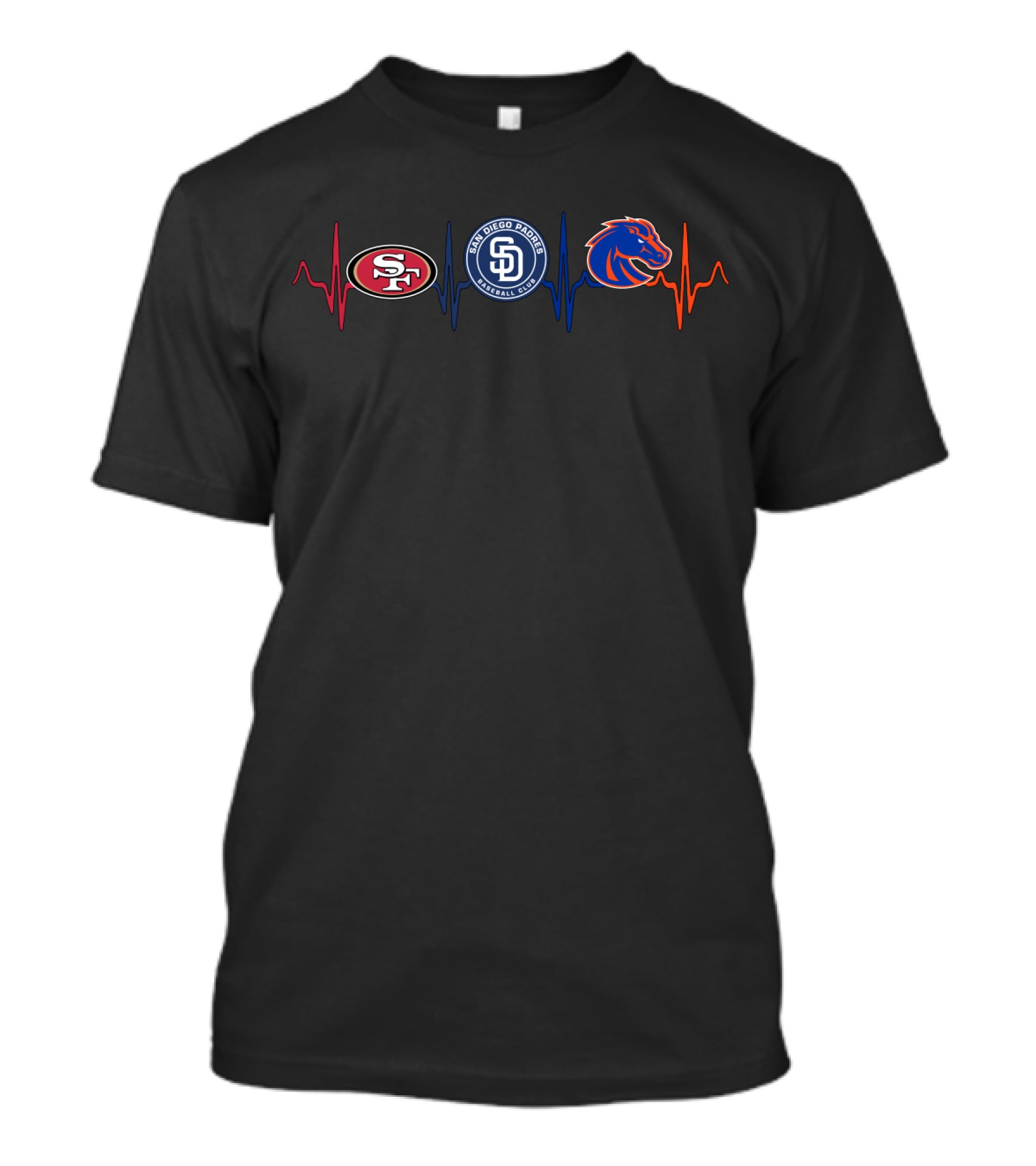 Love 49ers San Diego Padres Boise State Broncos Sports Fans T-Shirt