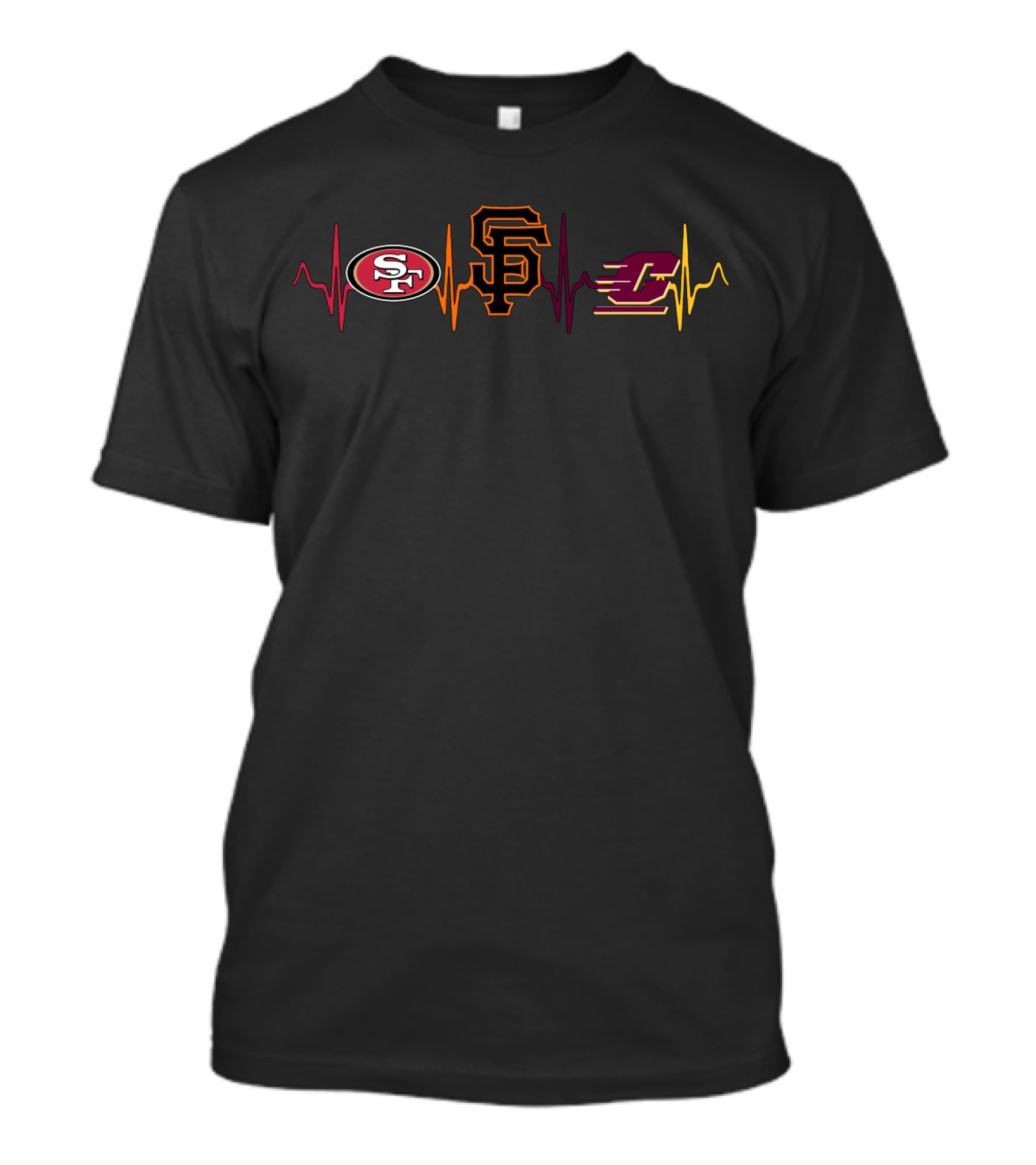 Love 49ers Sf Giants Cmc Heartbeat T-Shirt