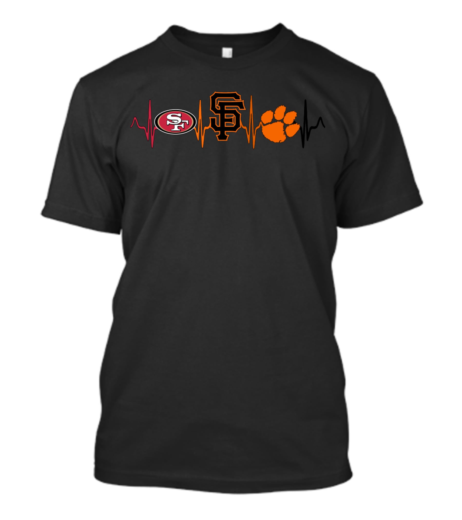 Love 49ers Giants Sf Ct Clemson Paw T-Shirt