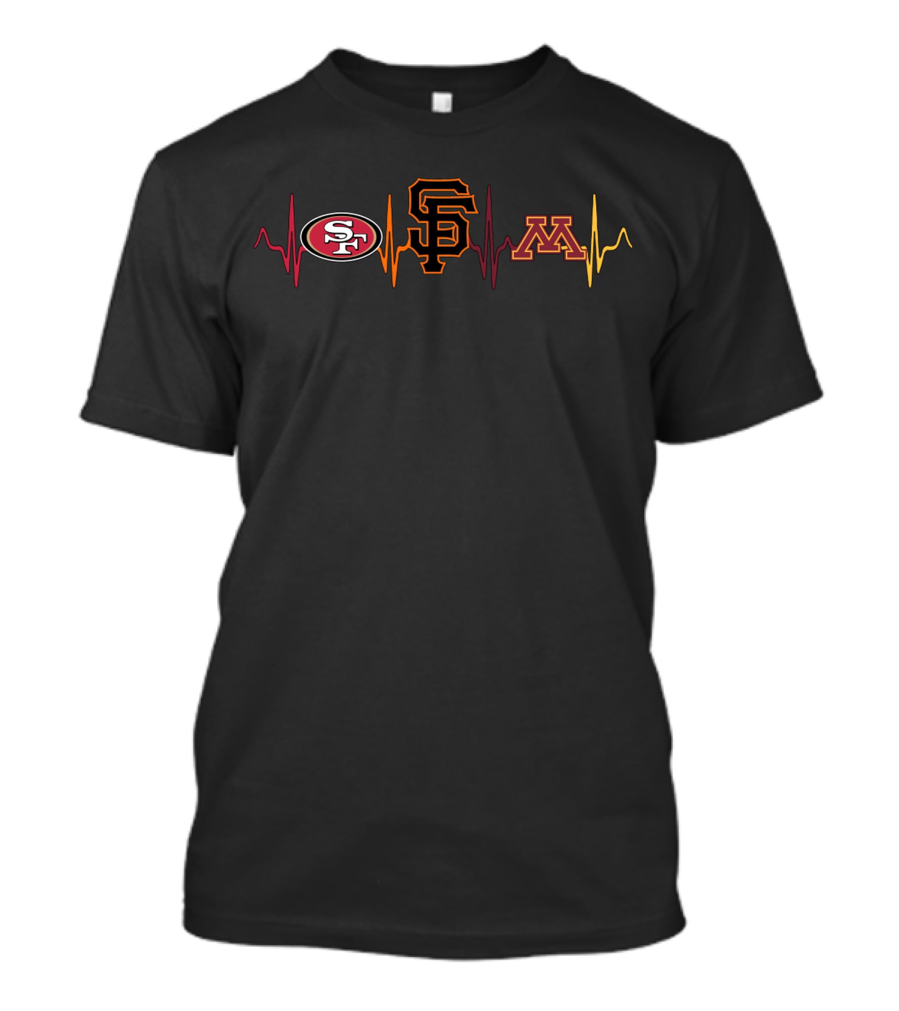Love 49ers Giants Mgg Heartbeat T-Shirt
