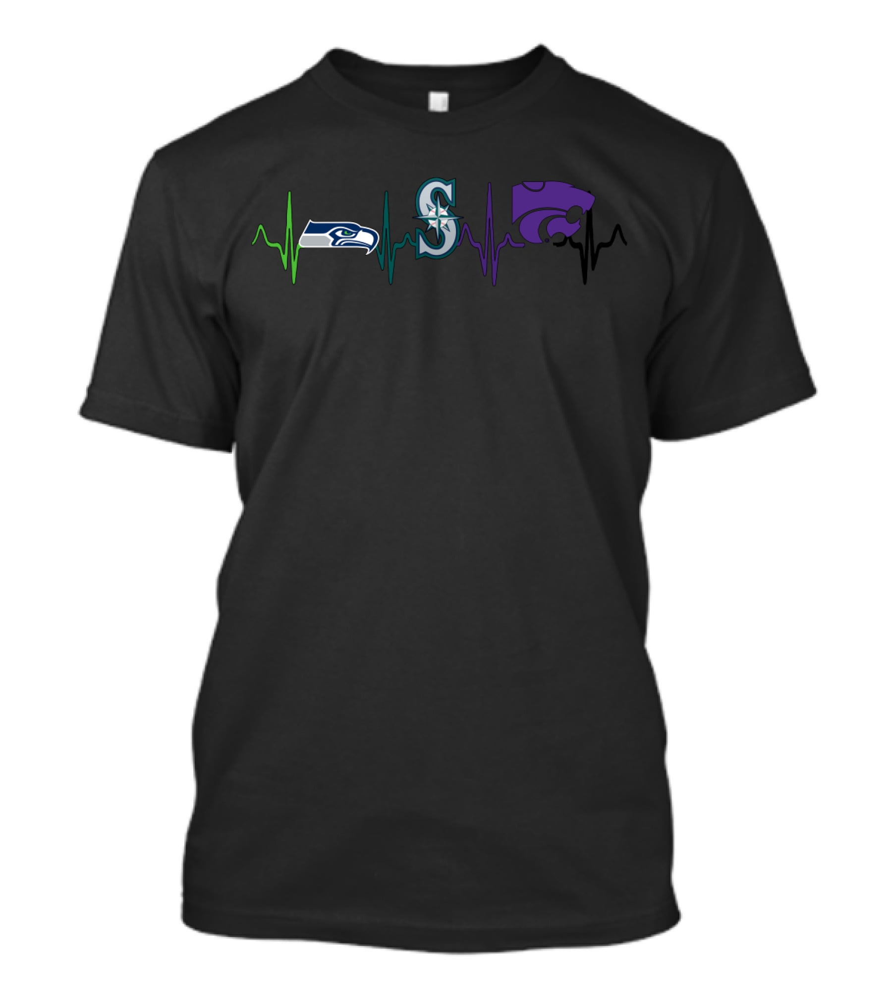 Seattle Seahawks And Mariners K-State Heartbeat T-Shirt