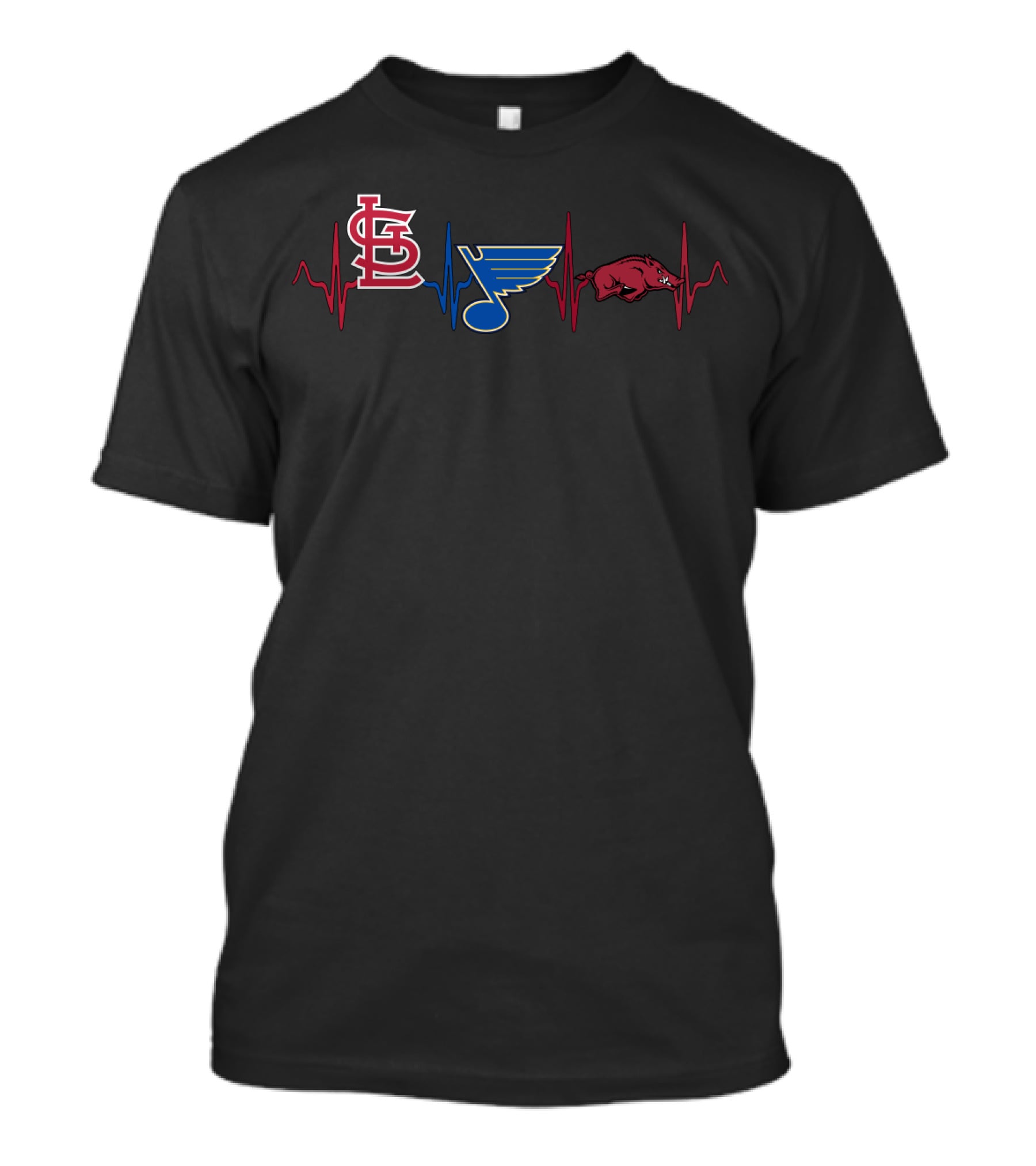 Stcardinals Blues Ar Heartbeat T-Shirt