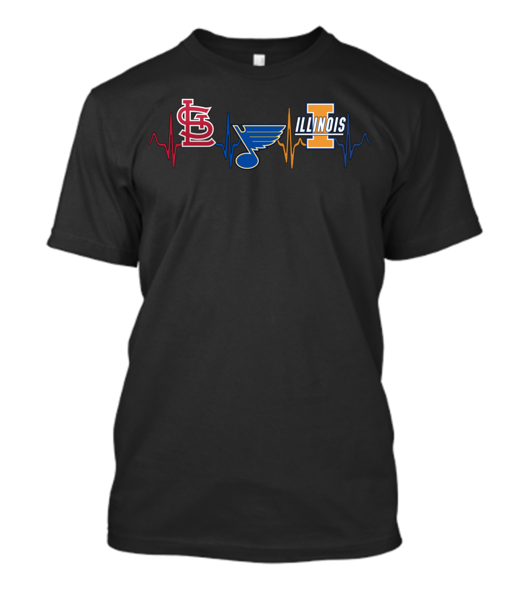 Love St. Louis Cardinals Blues Illinois T-Shirt