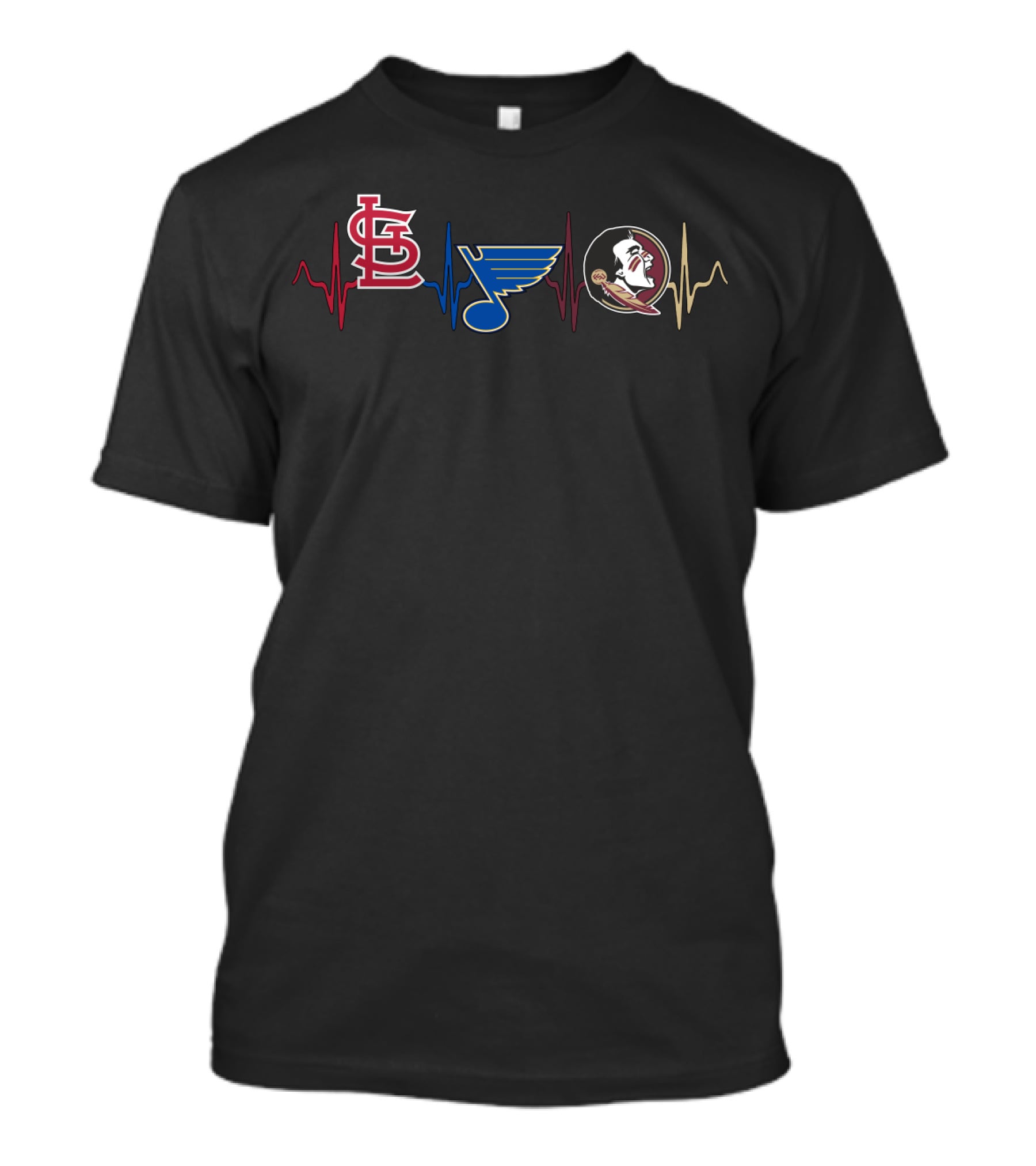 Stcardinals Blues Fss Heartbeat T-Shirt