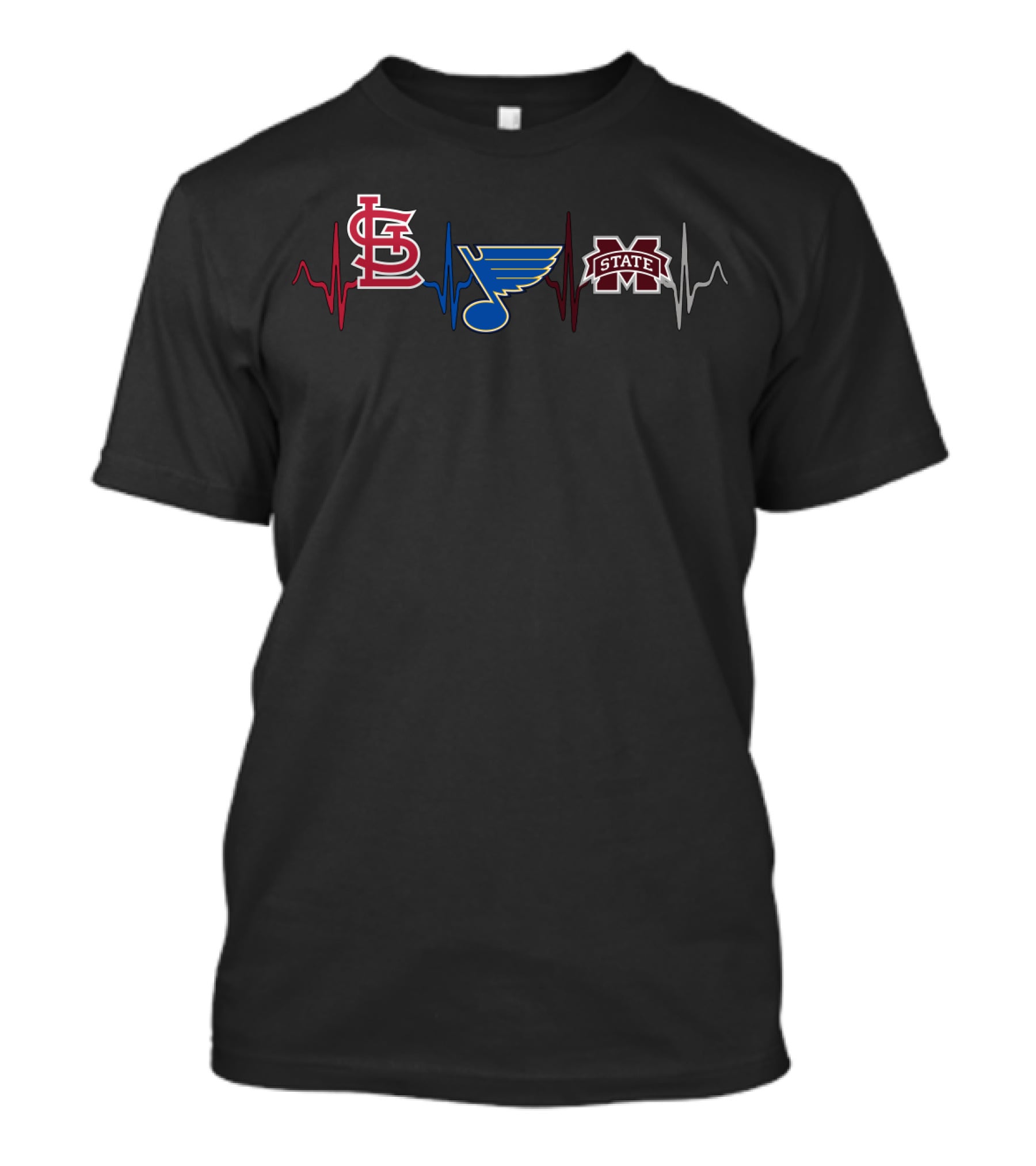 Love St. Louis Cardinals Blues Mississippi State Bulldogs T-Shirt