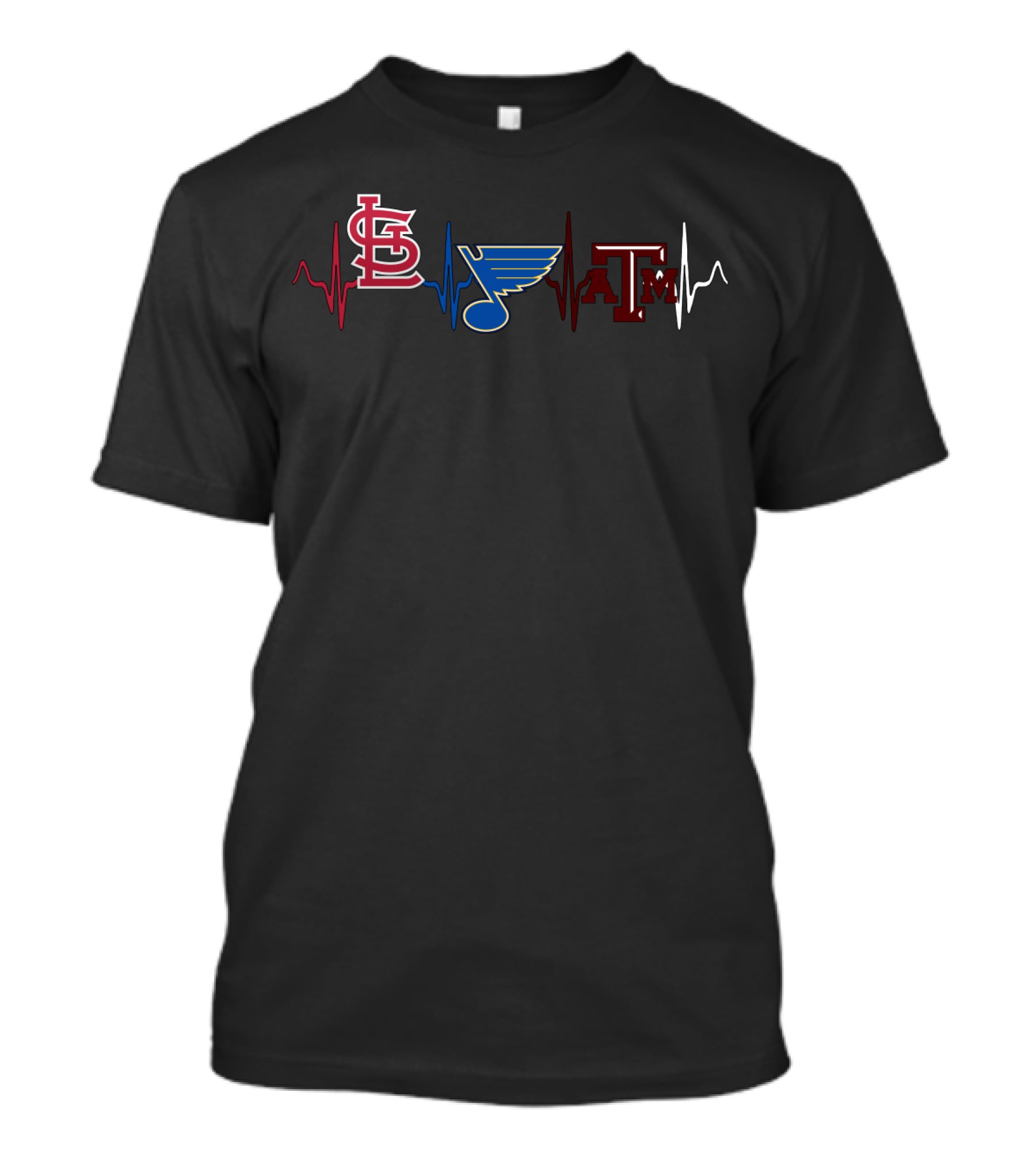 Stcardinals Blues Taa Heartbeat T-Shirt