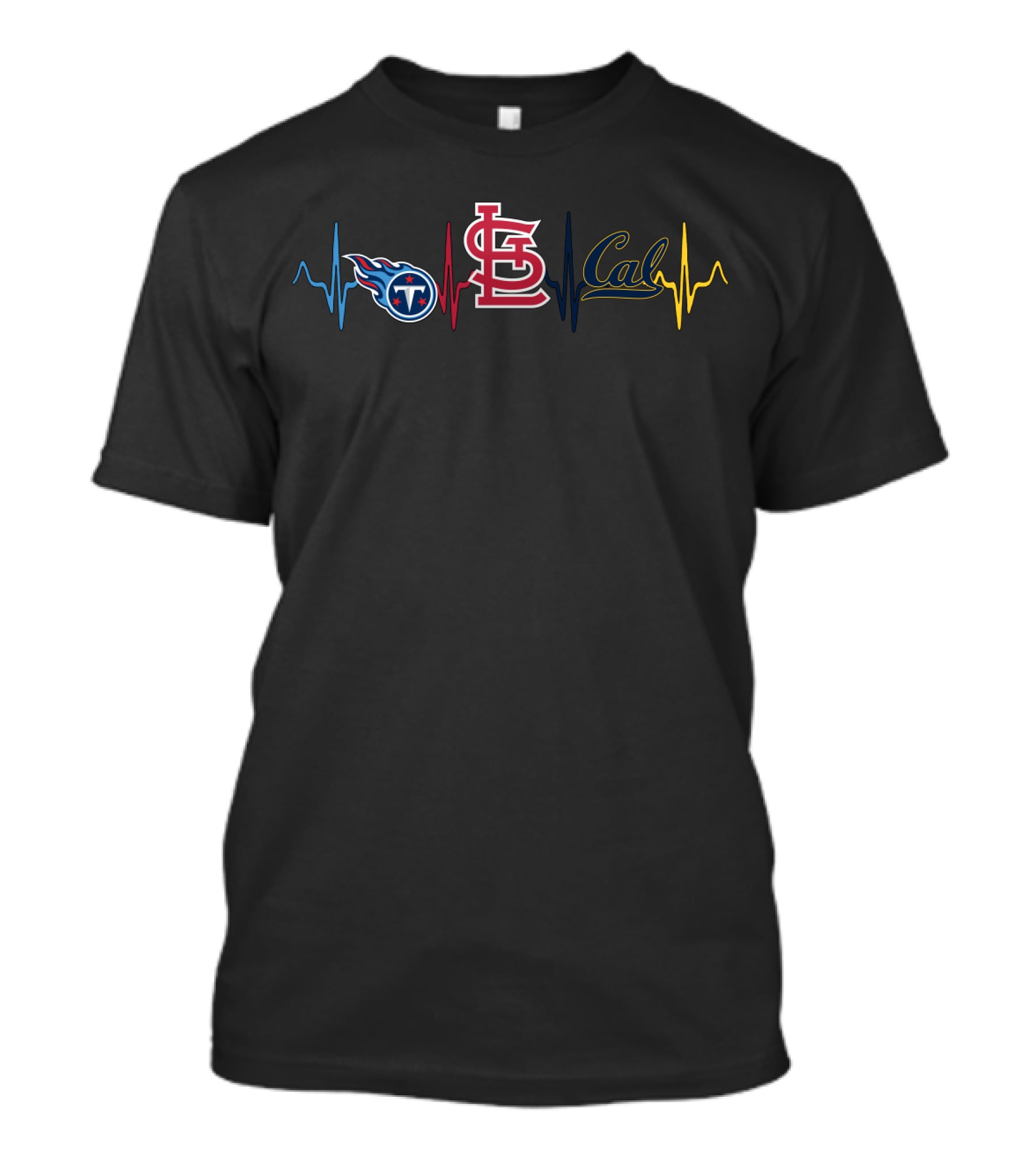 Love Titans St. Louis Cardinals Cal Bears Heartbeat Cgb T-Shirt