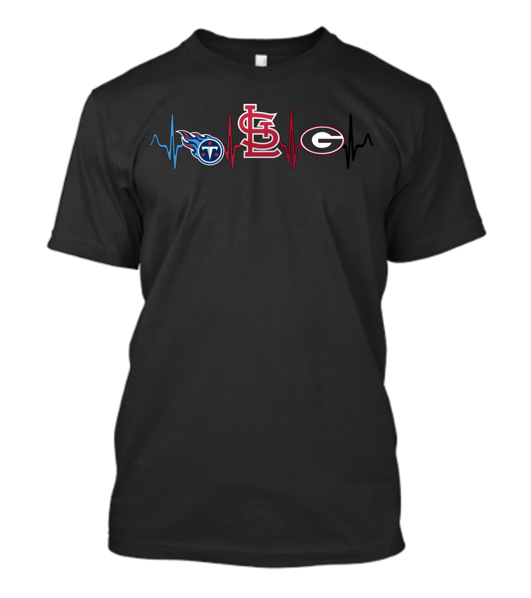Tennessee Titans St. Louis Cardinals Georgia Bulldogs Heartbeat T-Shirt