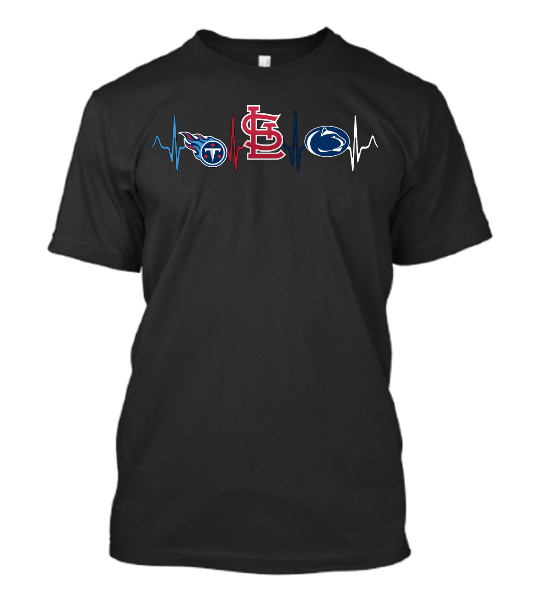 Tennessee Titans Heartbeat St. Louis Cardinals Penn State Nittany Lions T-Shirt