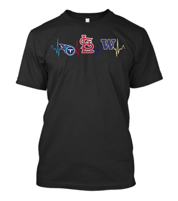 Tennessee Titans St. Louis Cardinals Washington Huskies Heartbeat T-Shirt