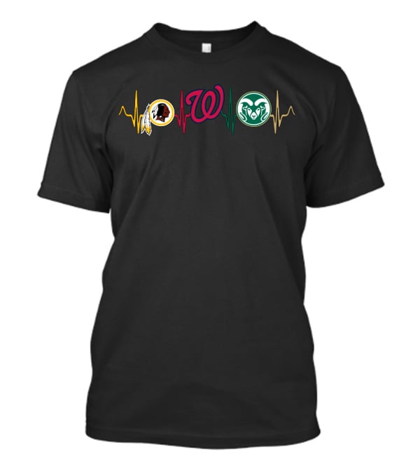 Love Redskins Nationals Rams Heartbeat T-Shirt