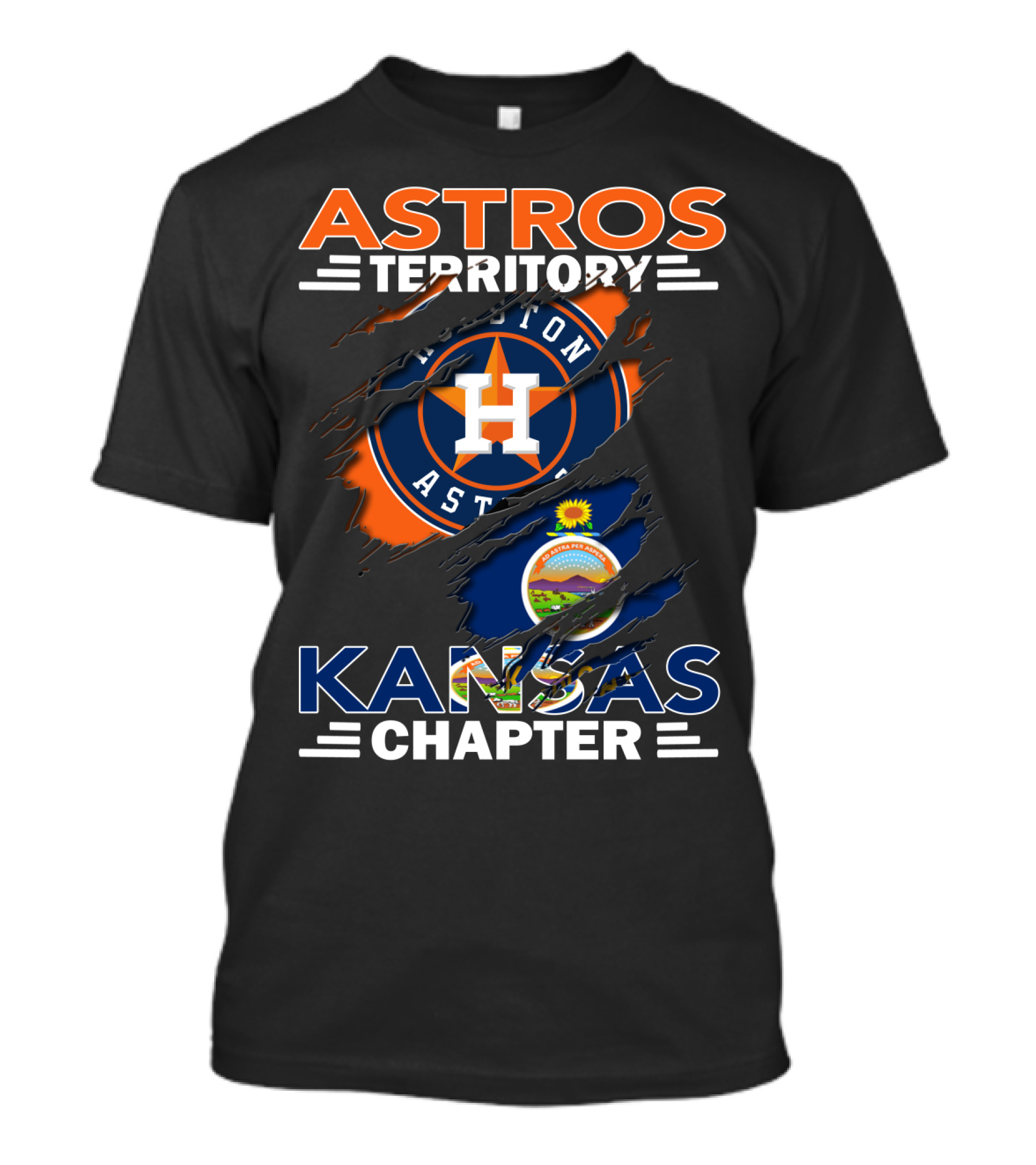 ASTROS TERRITORY KANSAS CHAPTER HOUSTON ASTROS FLAG T-Shirt
