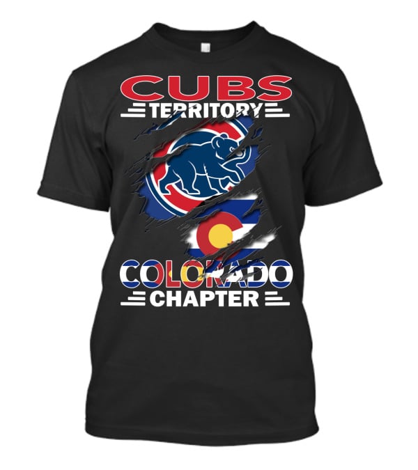 Cubs Territory Colorado Chapter Logo With Bear And Colorado Flag Elements T-Shirt
