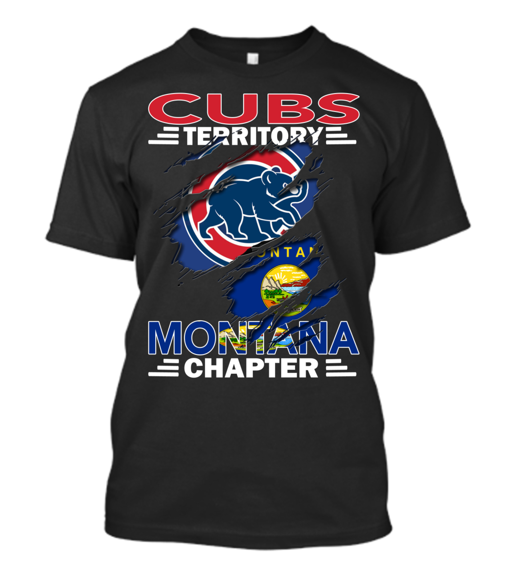 Cubs Territory Montana Chapter Bears And State Flag Elements T-Shirt