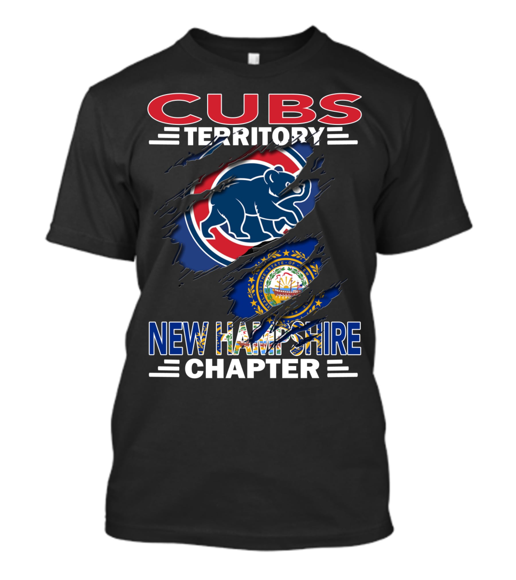 Cubs Territory New Hampshire Chapter Blue Bear And State Seal T-Shirt