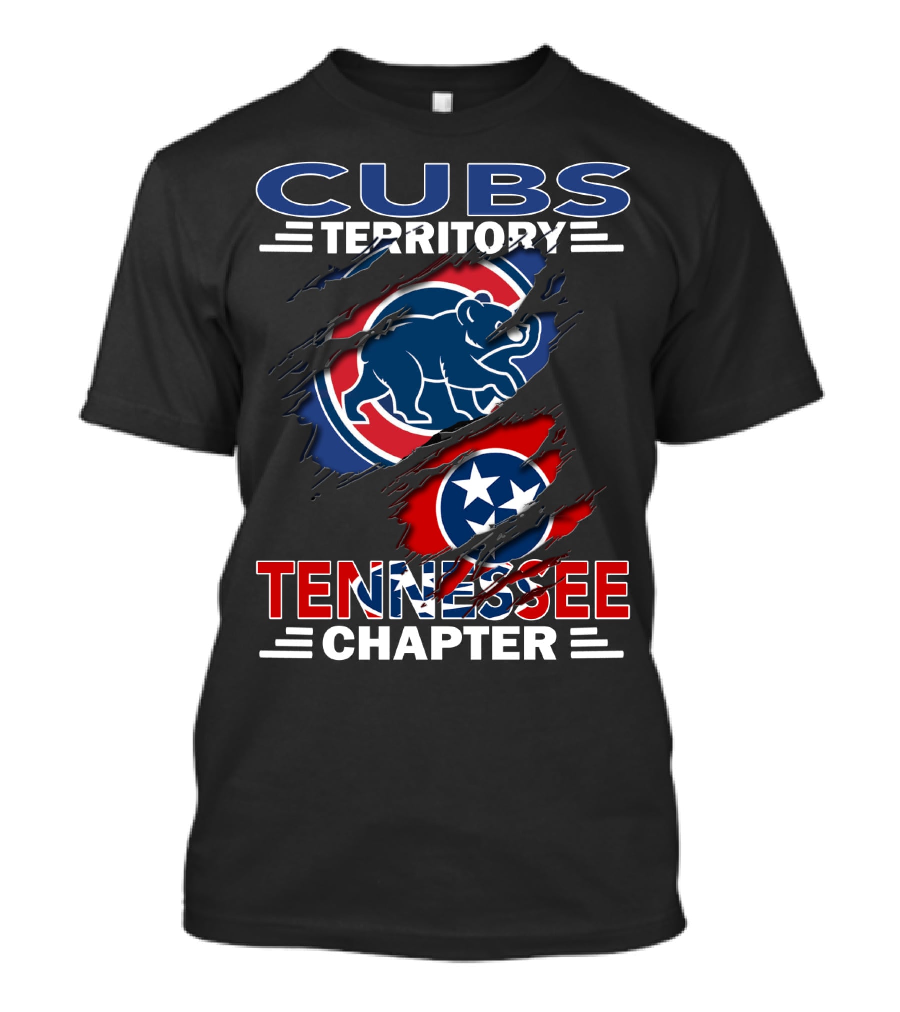 Cubs Territory Tennessee Chapter Chicago Cubs And Tennessee Flag Logo Integration T-Shirt