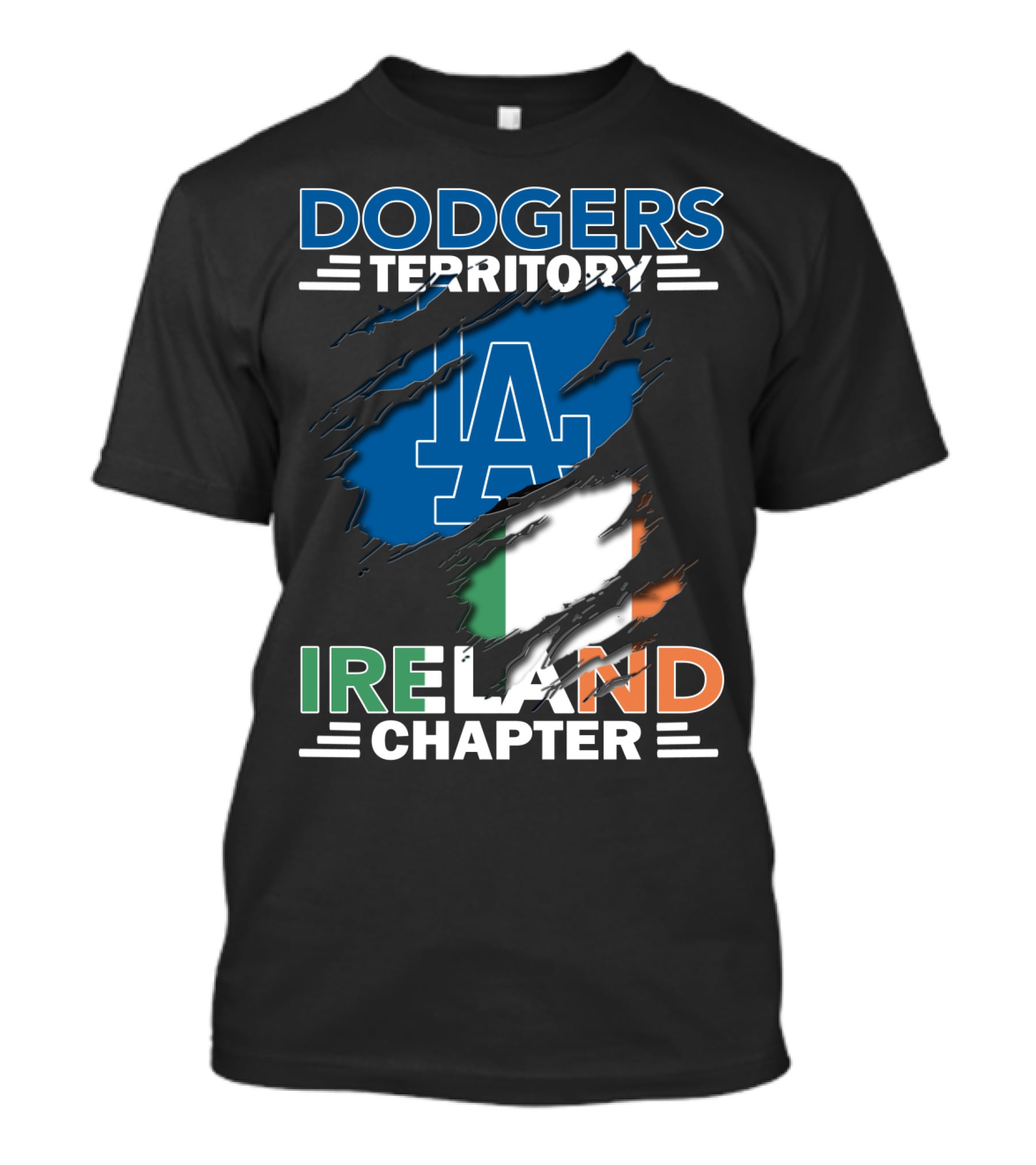 Dodgers Territory LA Logo Ireland Chapter Irish Flag T-Shirt