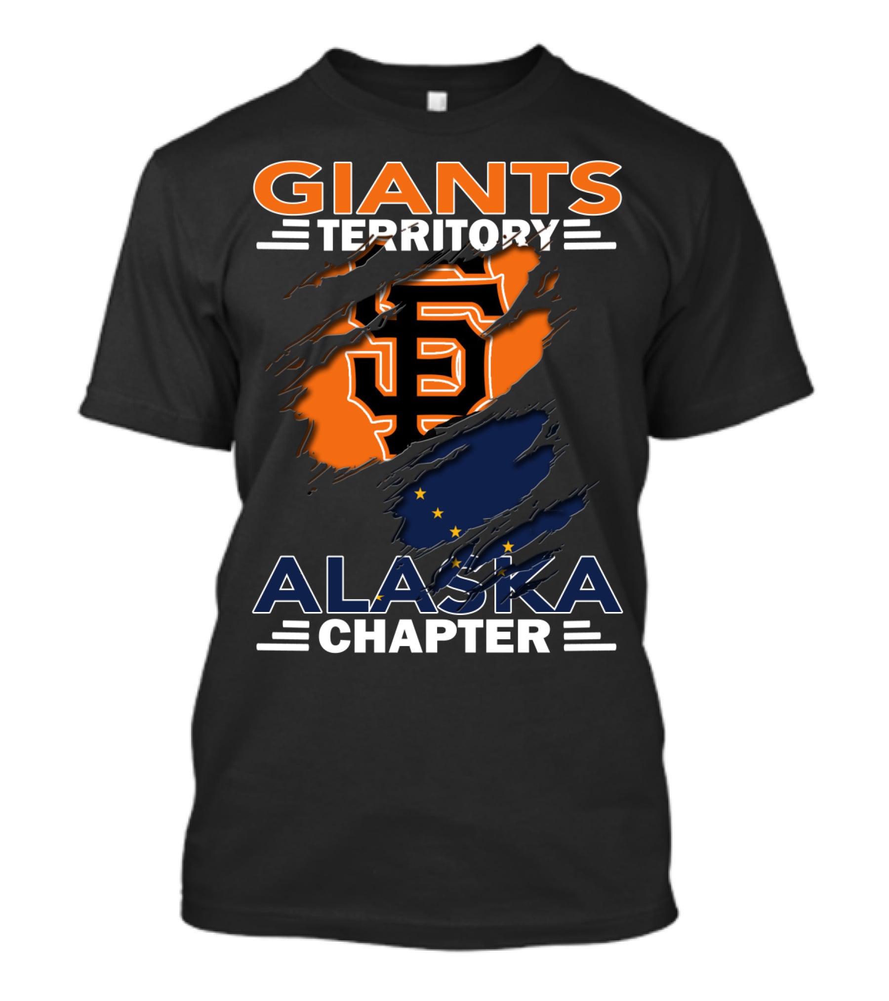 Giants Territory Alaska Chapter San Francisco Giants Logo And Alaska State Flag Elements T-Shirt