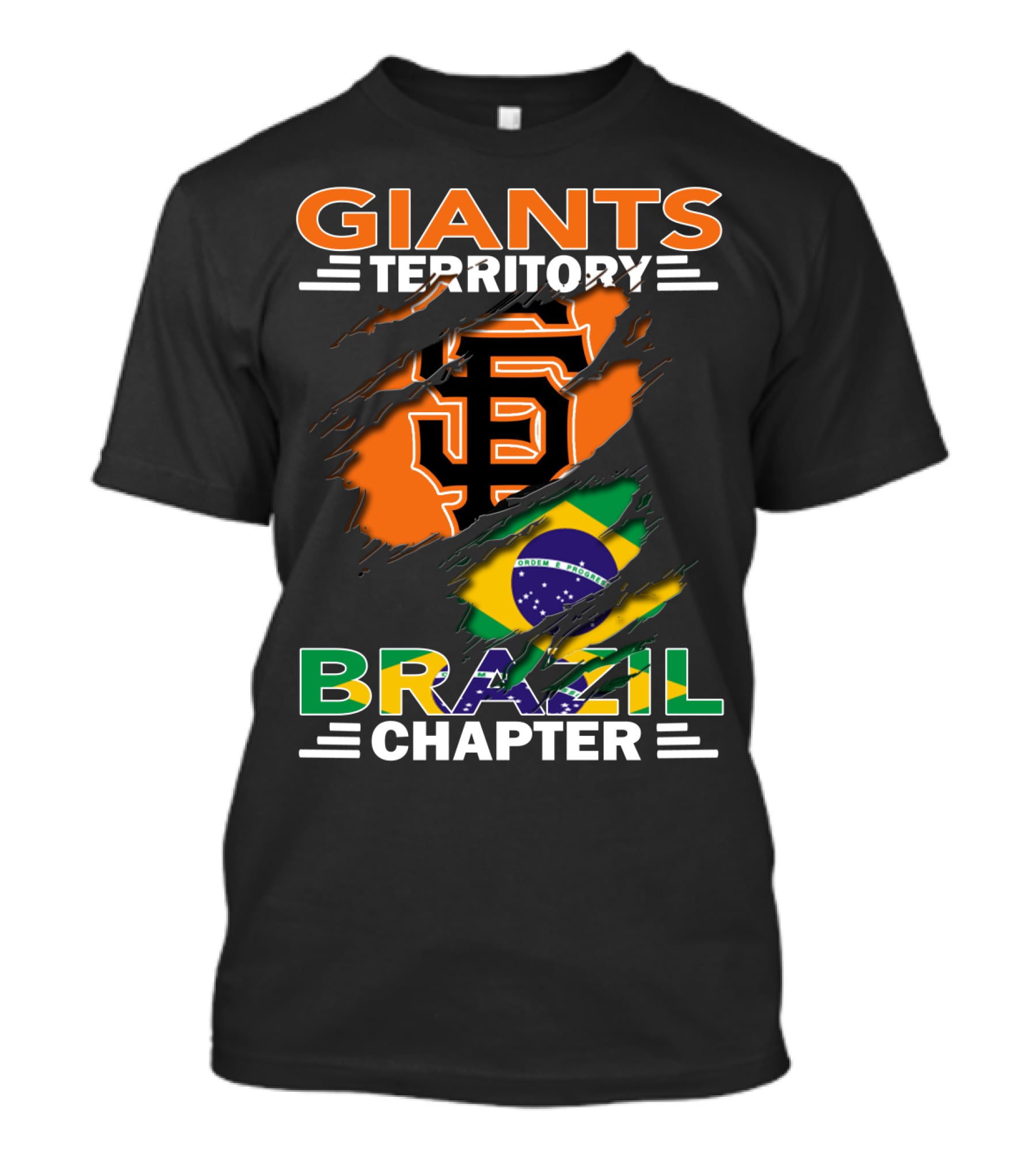 Giants Territory Brazil Chapter San Francisco Giants Logo Brazilian Flag T-Shirt