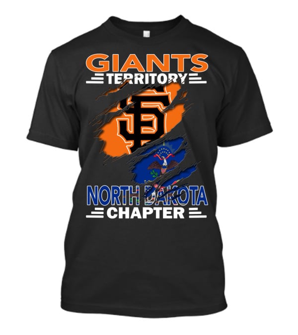 Giants Territory North Dakota Chapter Sf Logo And State Flag T-Shirt