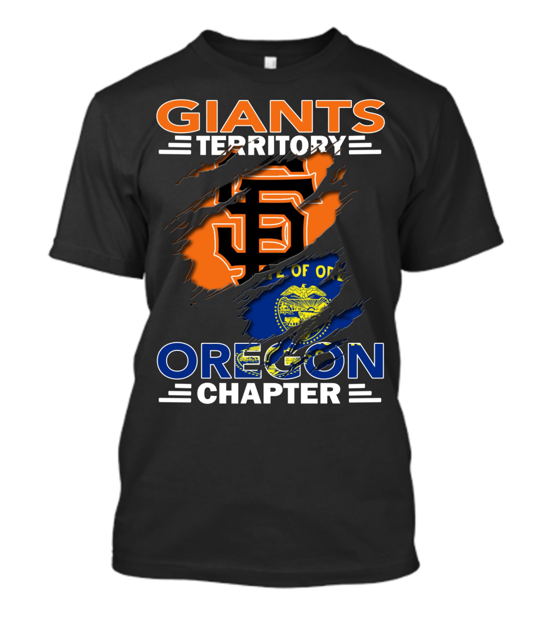 Giants Territory Oregon Chapter Sf Giants Logo Oregon State Flag T-Shirt