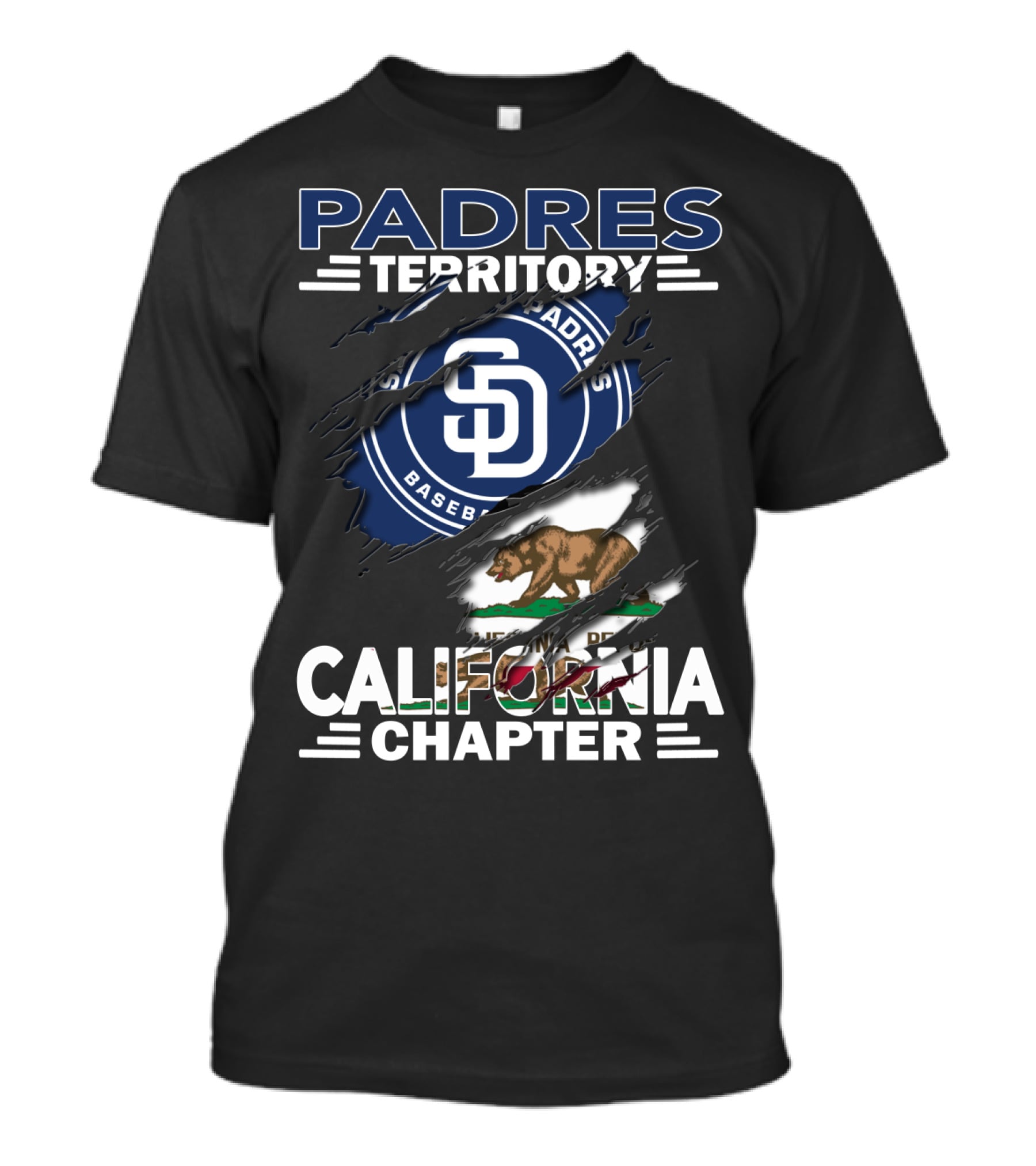 Padres Territory San Diego California Chapter Baseball Bear Flag T-Shirt