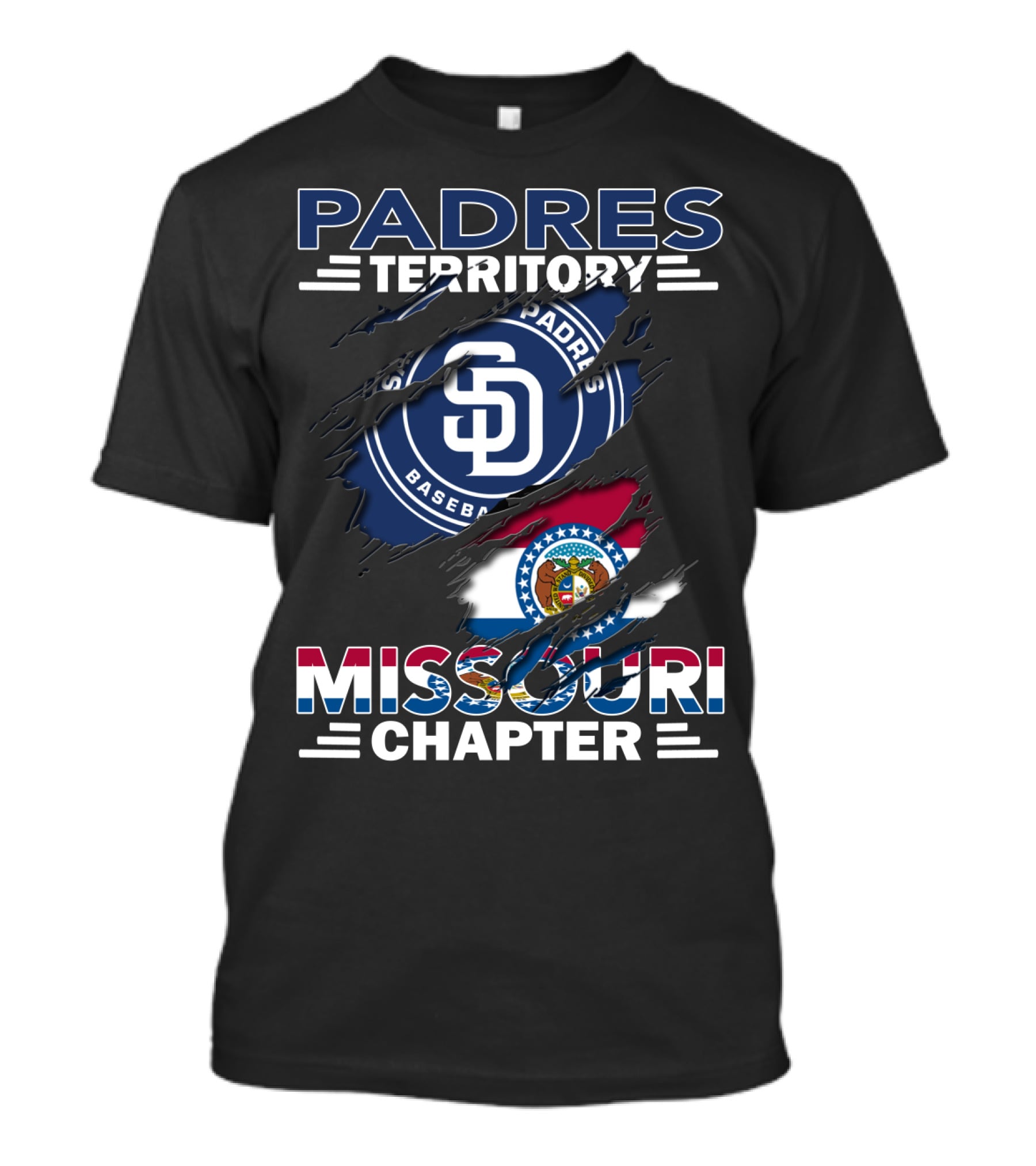 Padres Territory Missouri Chapter San Diego Baseball Flag T-Shirt
