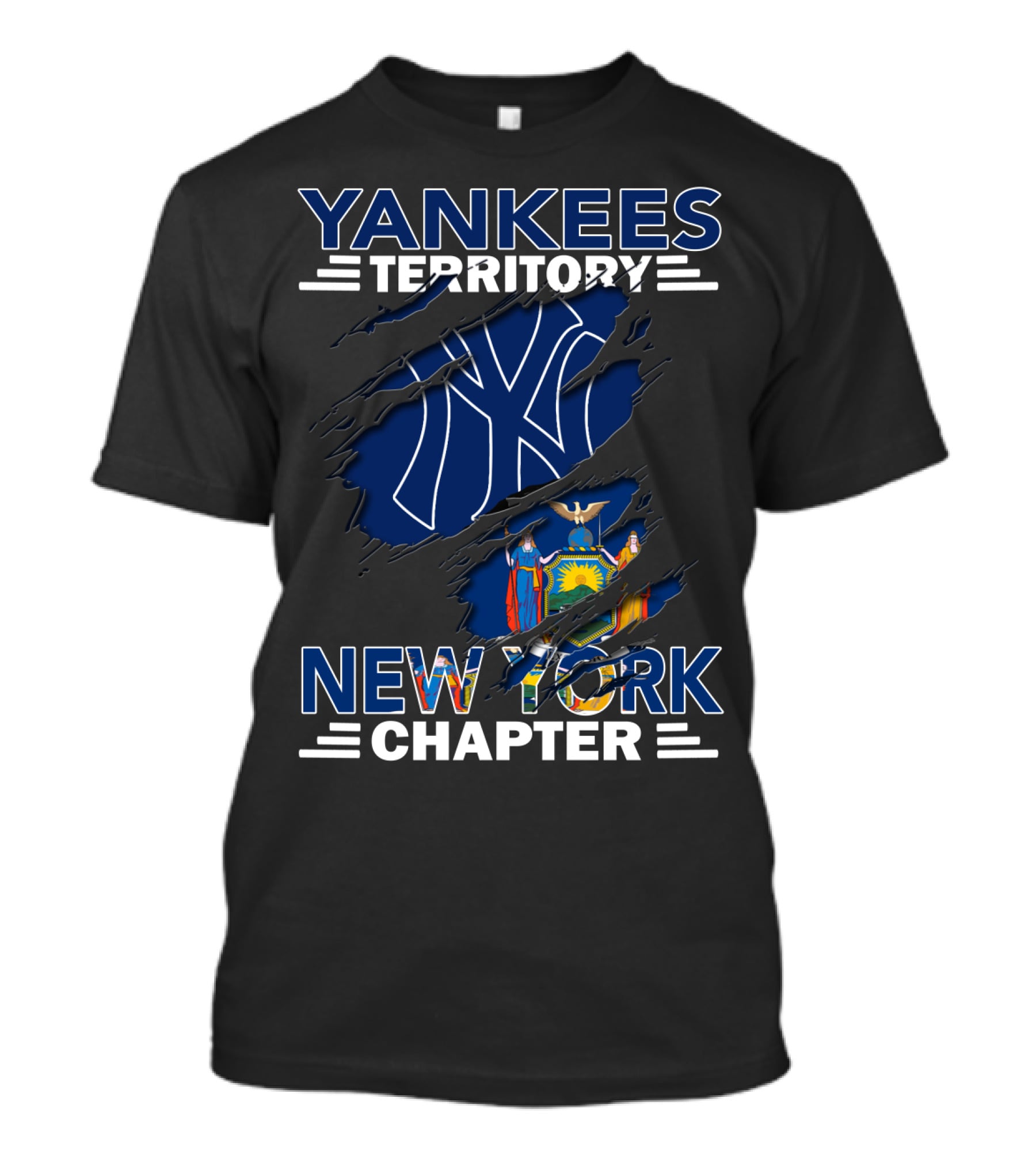 Yankees Territory New York Chapter Flag And Logo Fusion T-Shirt
