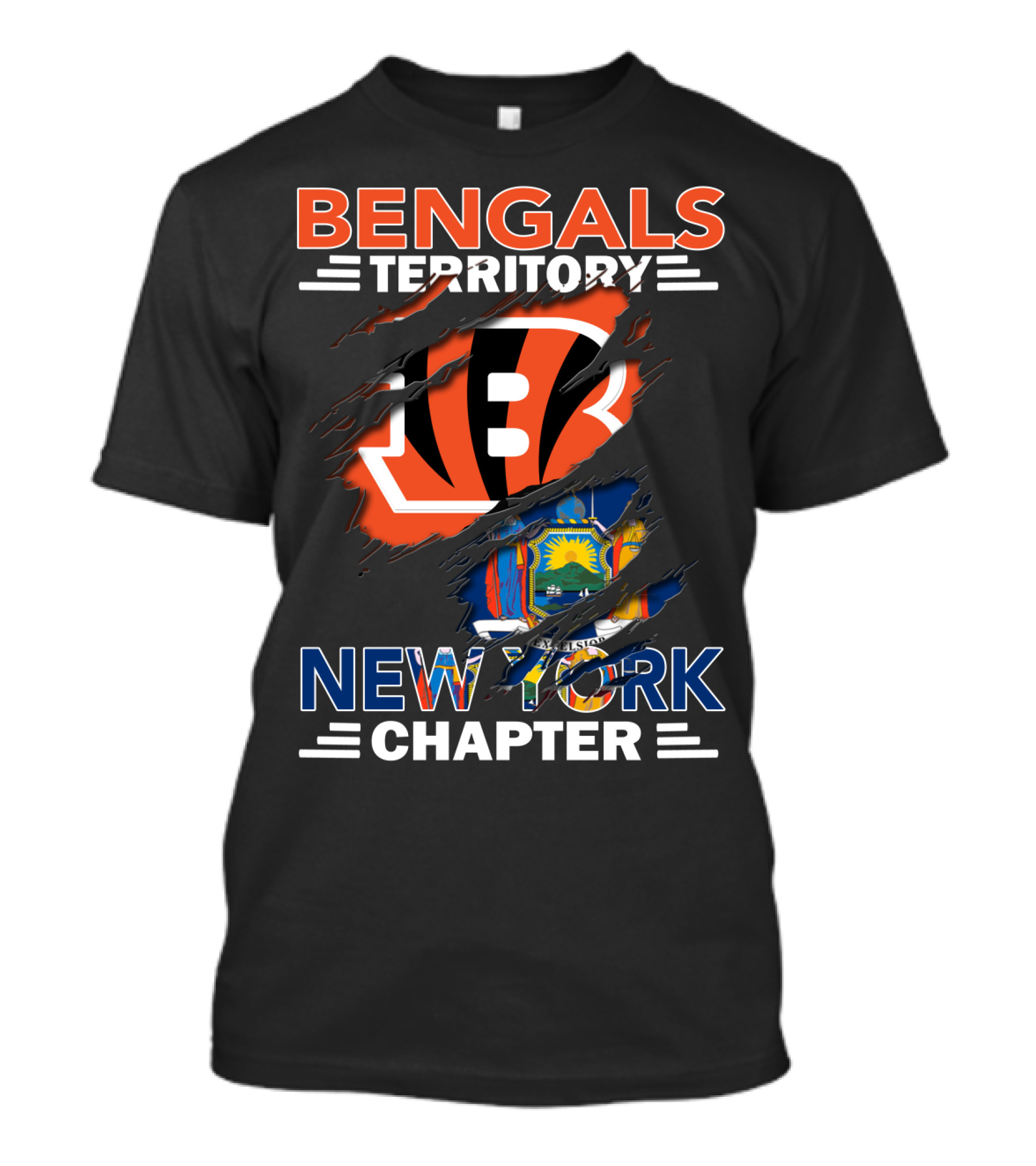 Bengals Territory New York Chapter Iconic Sports Fan Emblem T-Shirt