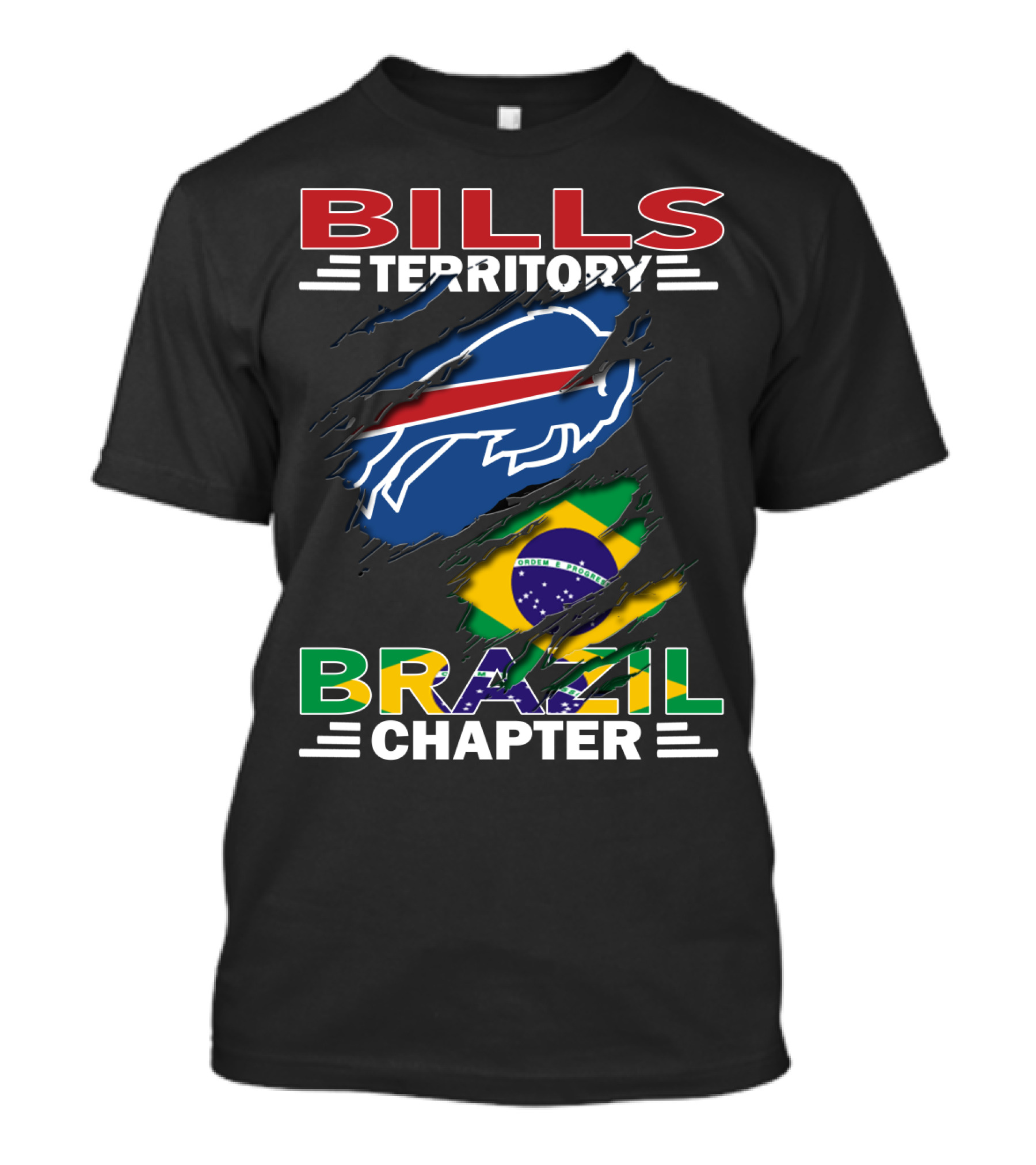 Bills Territory Brazil Chapter Buffalo Football Flag Fan Club T-Shirt