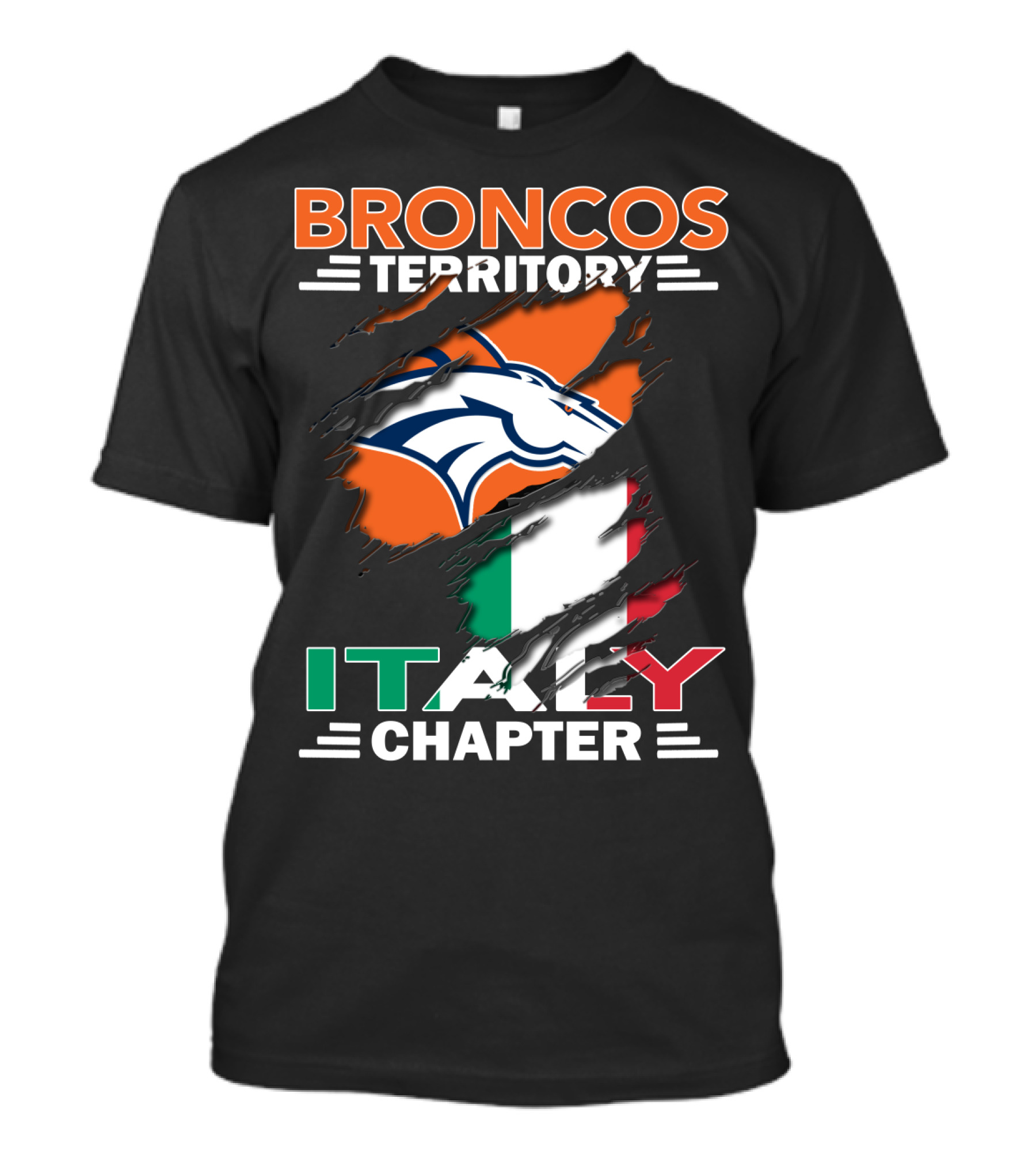 Broncos Territory Italy Chapter Italy Flag Denver T-Shirt