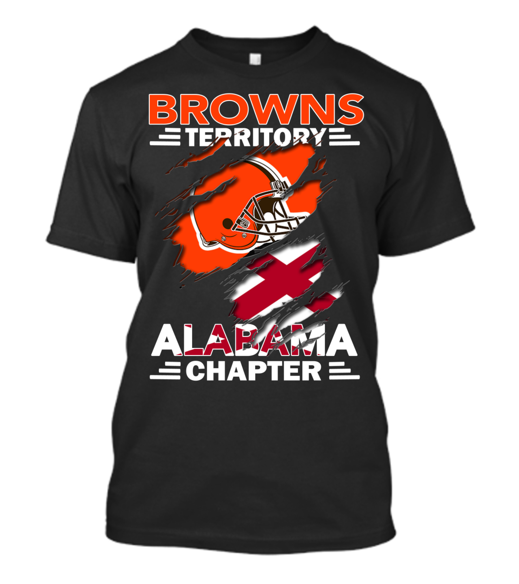 Browns Territory Alabama Chapter Football Helmet And Cross T-Shirt