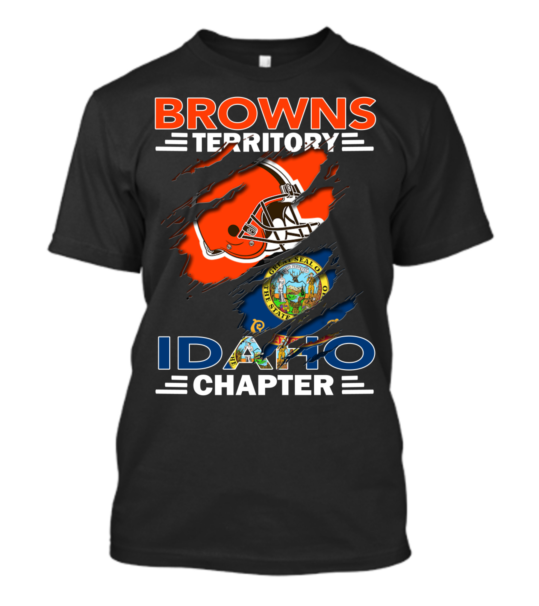 Browns Territory Idaho Chapter State Seal Football Helmet T-Shirt