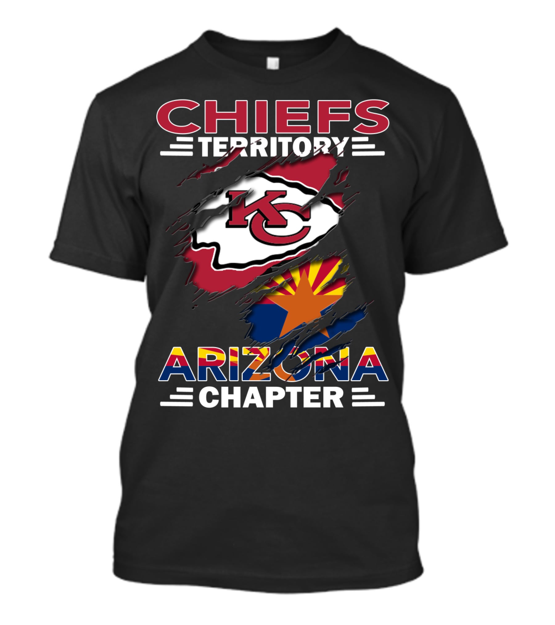 CHIEFS TERRITORY ARIZONA CHAPTER KC Logo State Flag T-Shirt