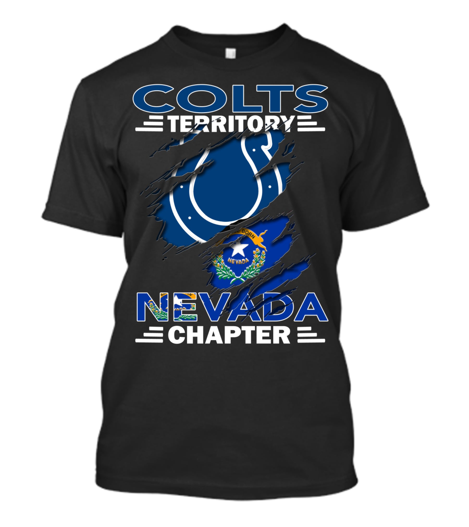 Colts Territory Nevada Chapter Indianapolis Colts Nevada Flag Combination T-Shirt