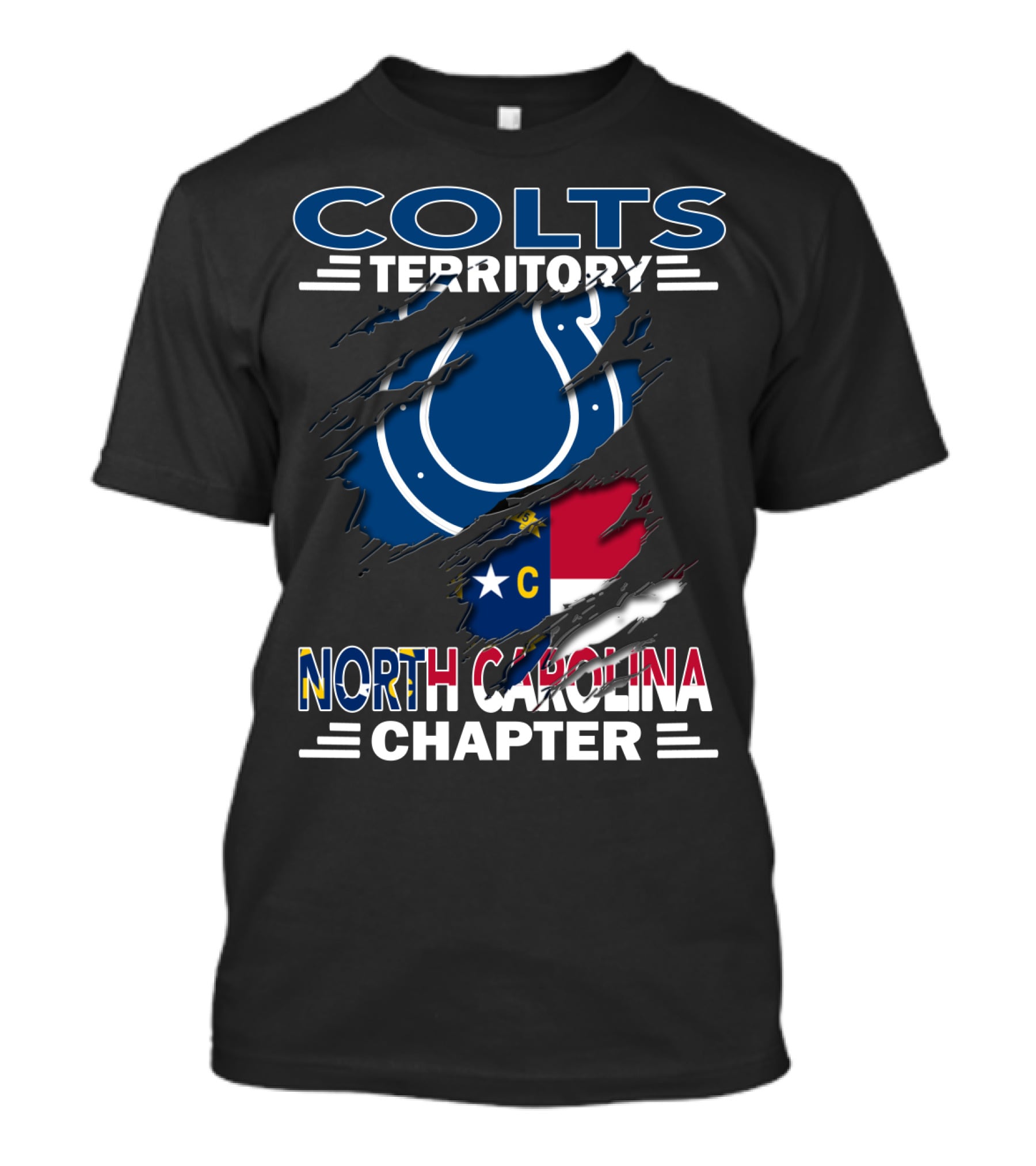 Colts Territory North Carolina Chapter Colts Logo North Carolina Flag T-Shirt