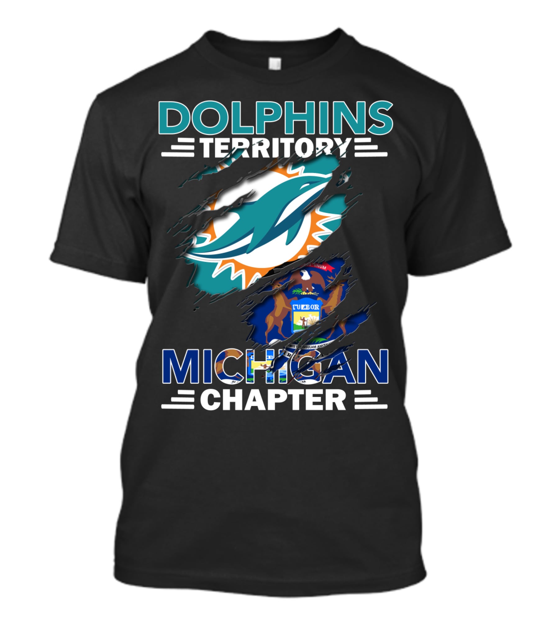 Dolphins Territory Michigan Chapter Football Enthusiast T-Shirt