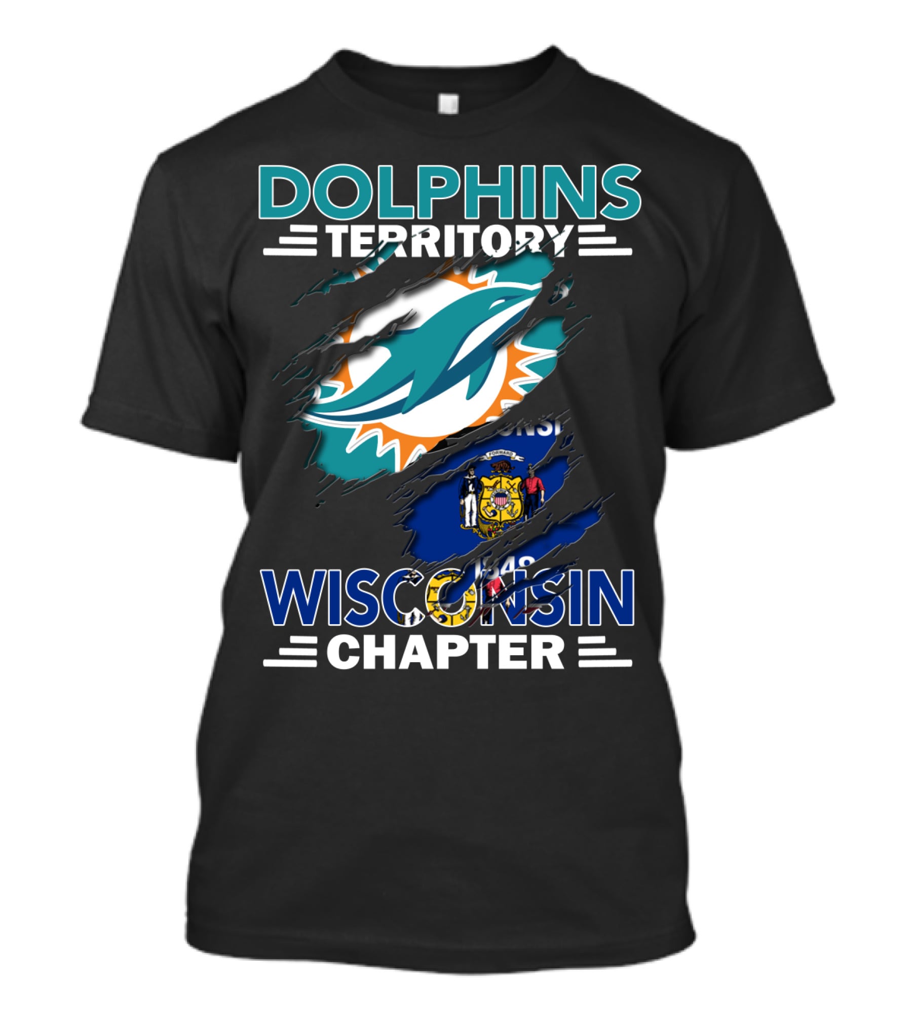 Dolphins Territory Wisconsin Chapter Miami Dolphins Fan Club T-Shirt