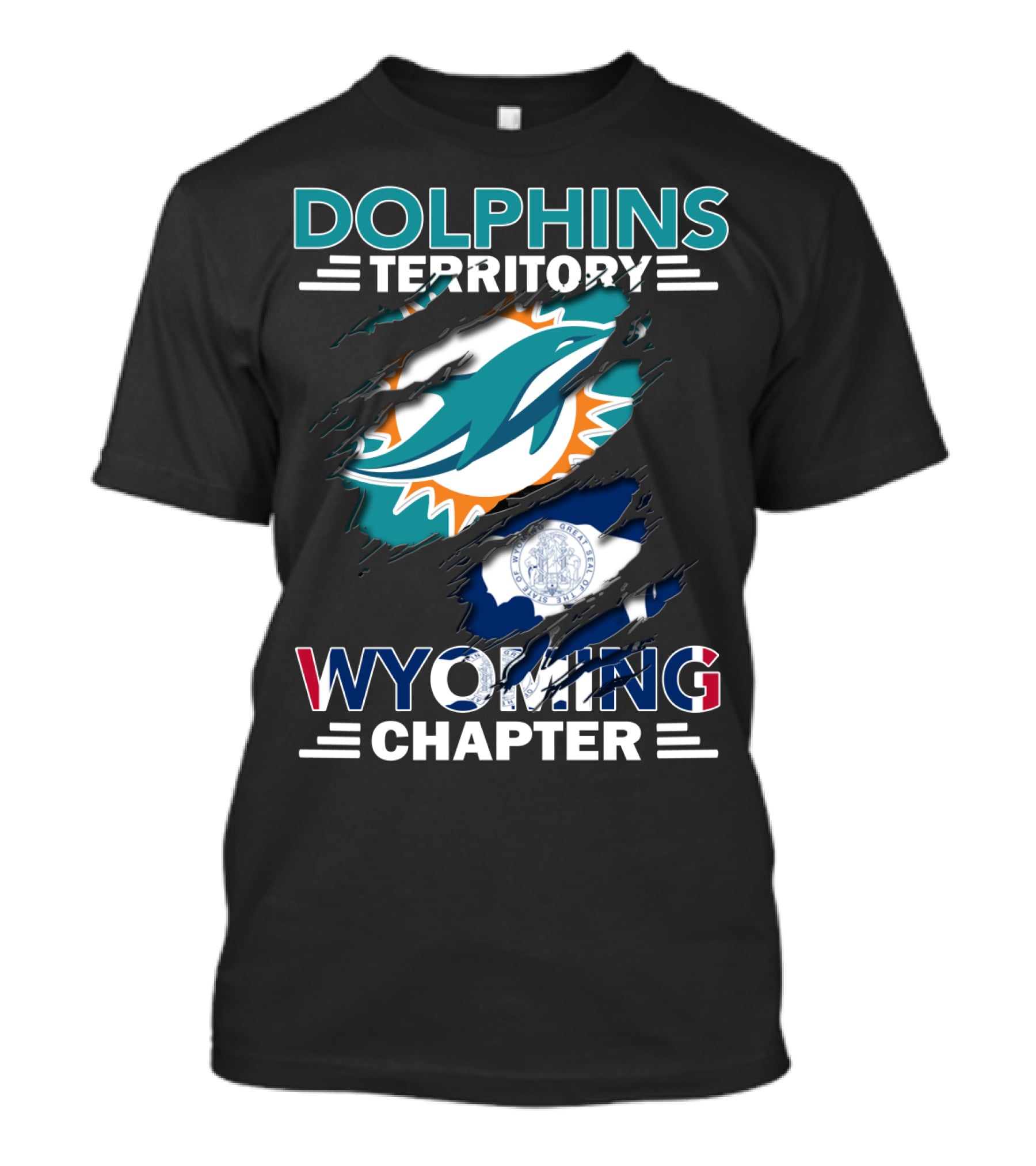 Dolphins Territory Miami Logo Wyoming Chapter T-Shirt