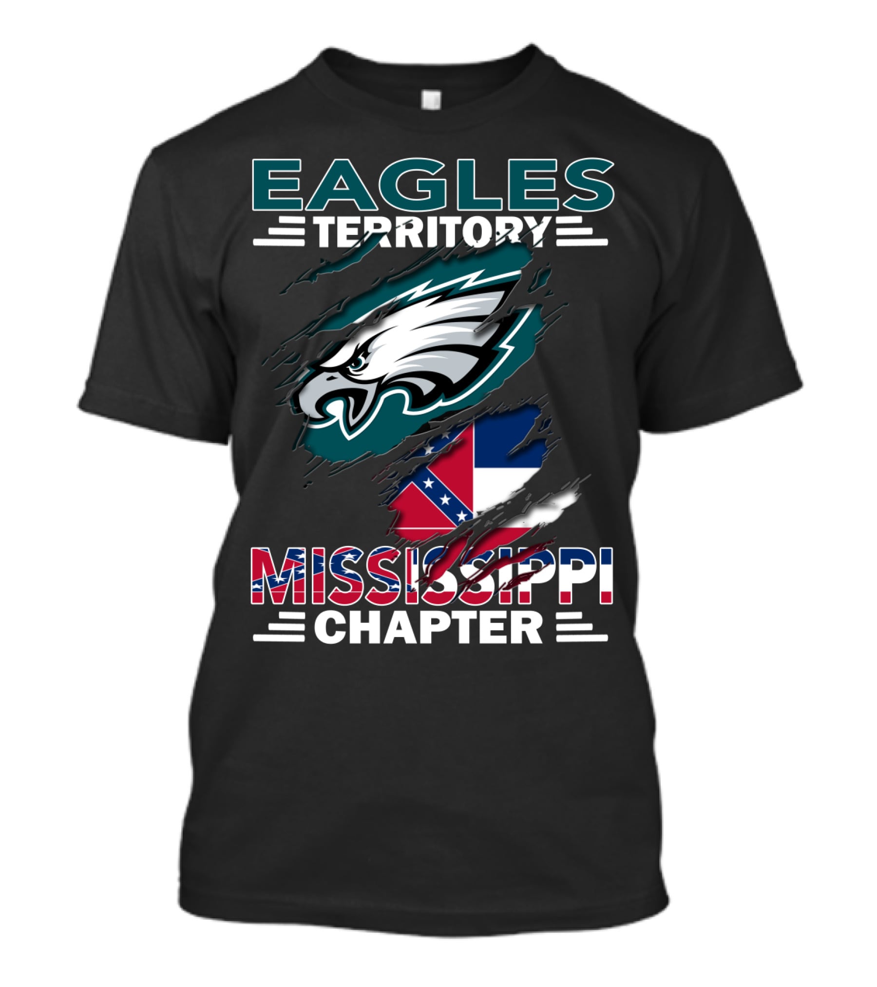 Eagles Territory Mississippi Chapter Confederate Flag Emblem T-Shirt