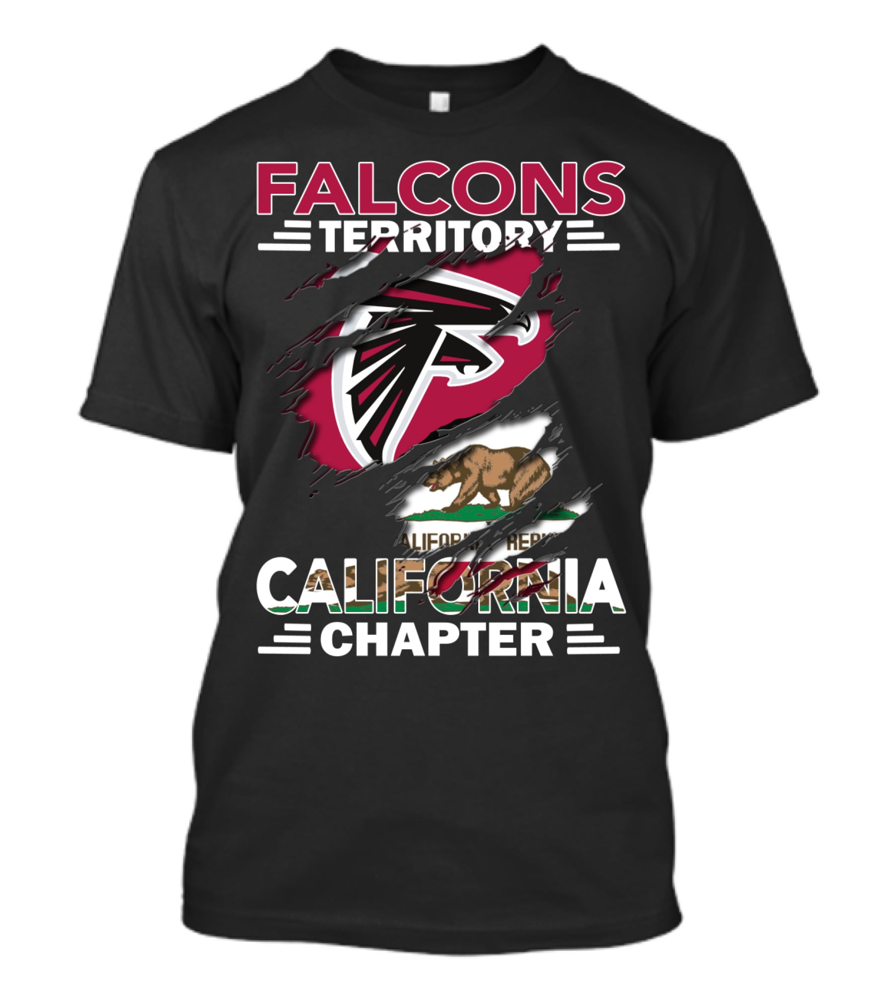 Falcons Territory California Chapter With Bear And Falcon T-Shirt