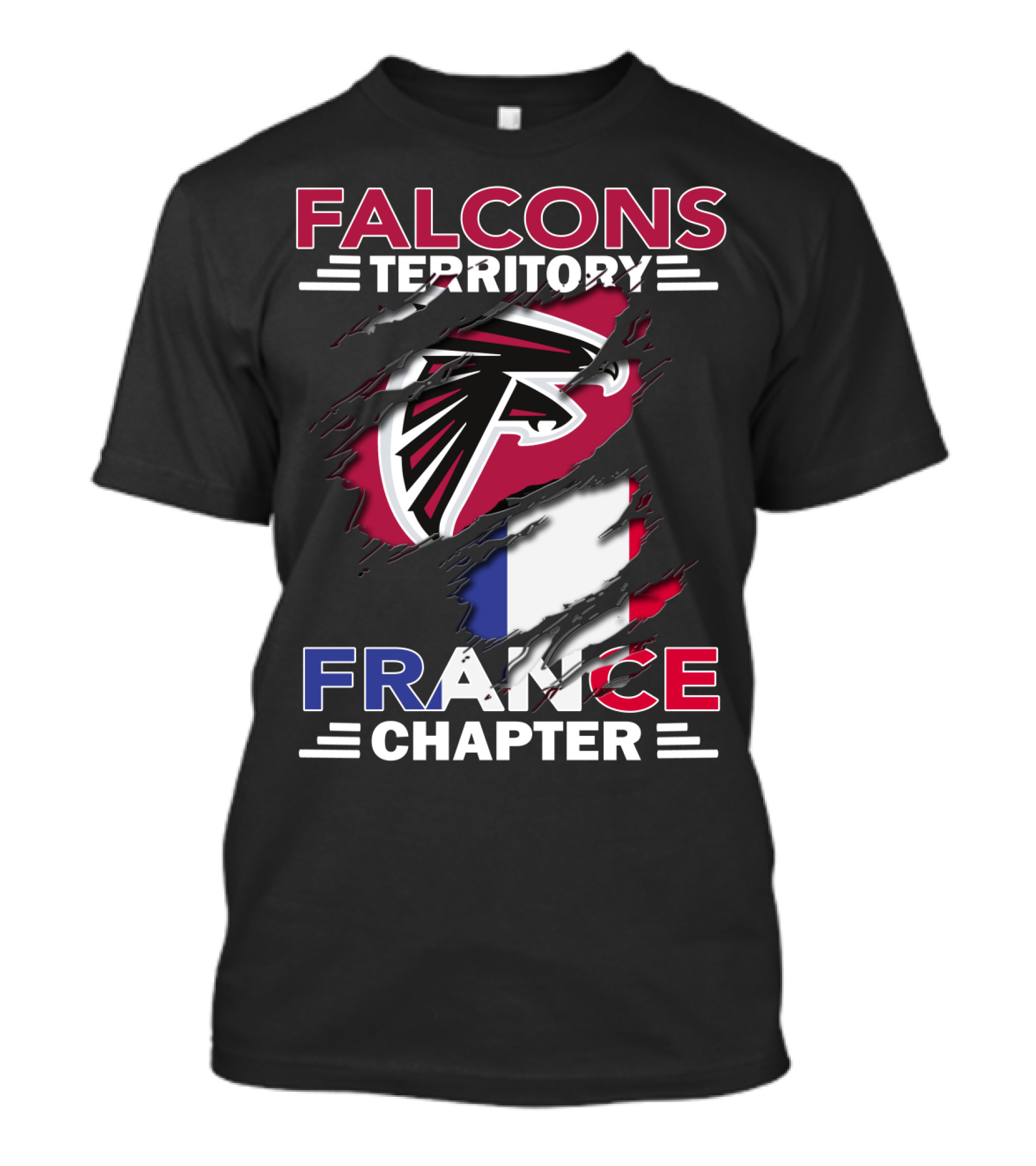 Falcons Territory France Chapter NFL Logo And French Flag T-Shirt