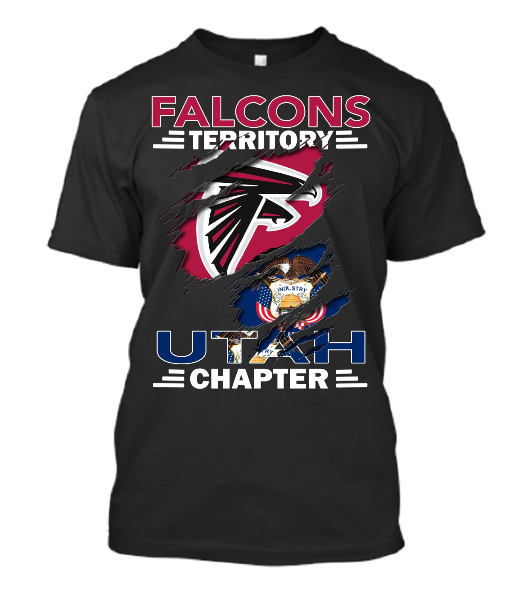 Falcons Territory Utah Chapter NFL Team Logo Fan Club T-Shirt