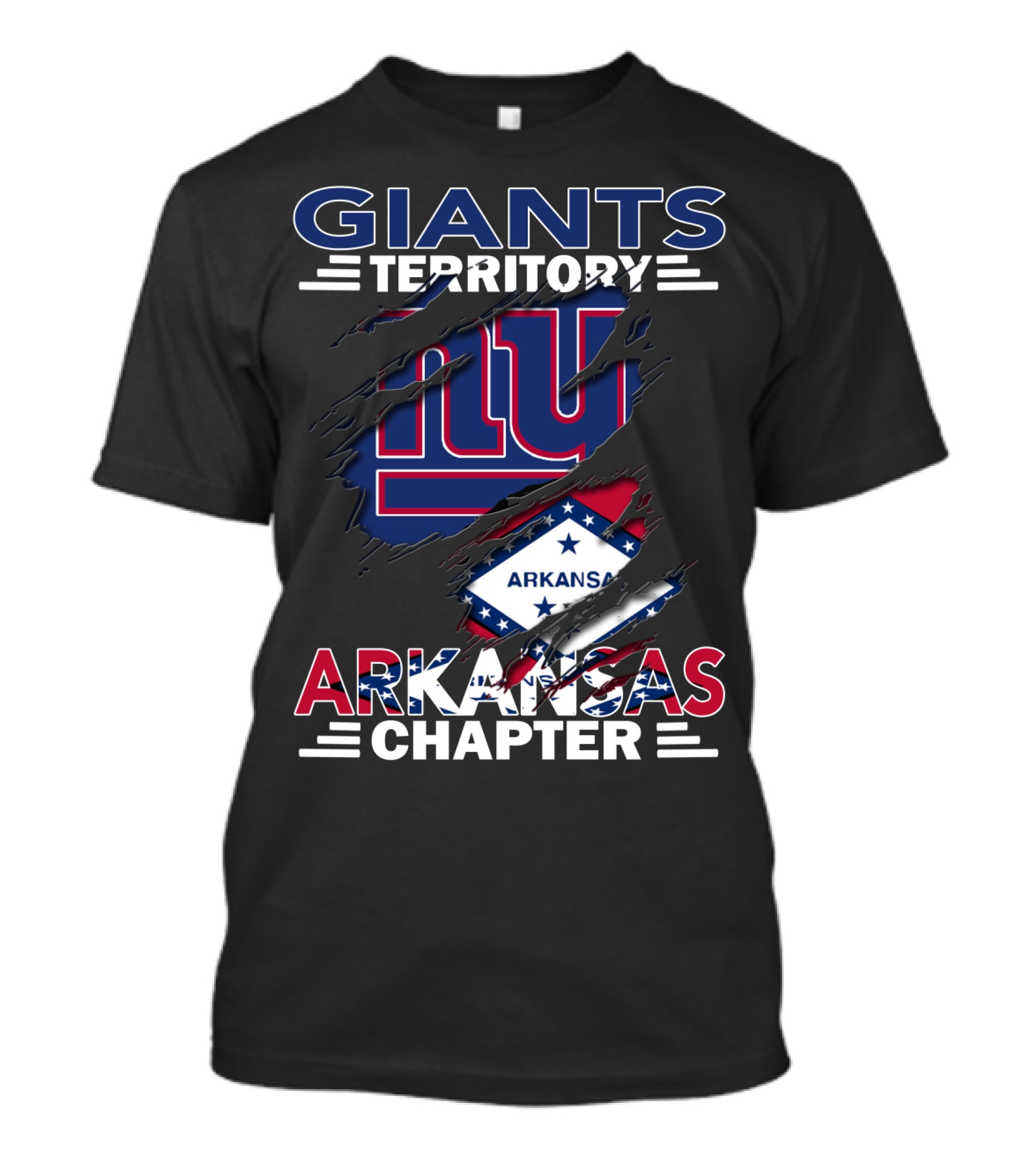 GIANTS TERRITORY ARKANSAS CHAPTER NY GIANTS LOGO FLAG T-Shirt