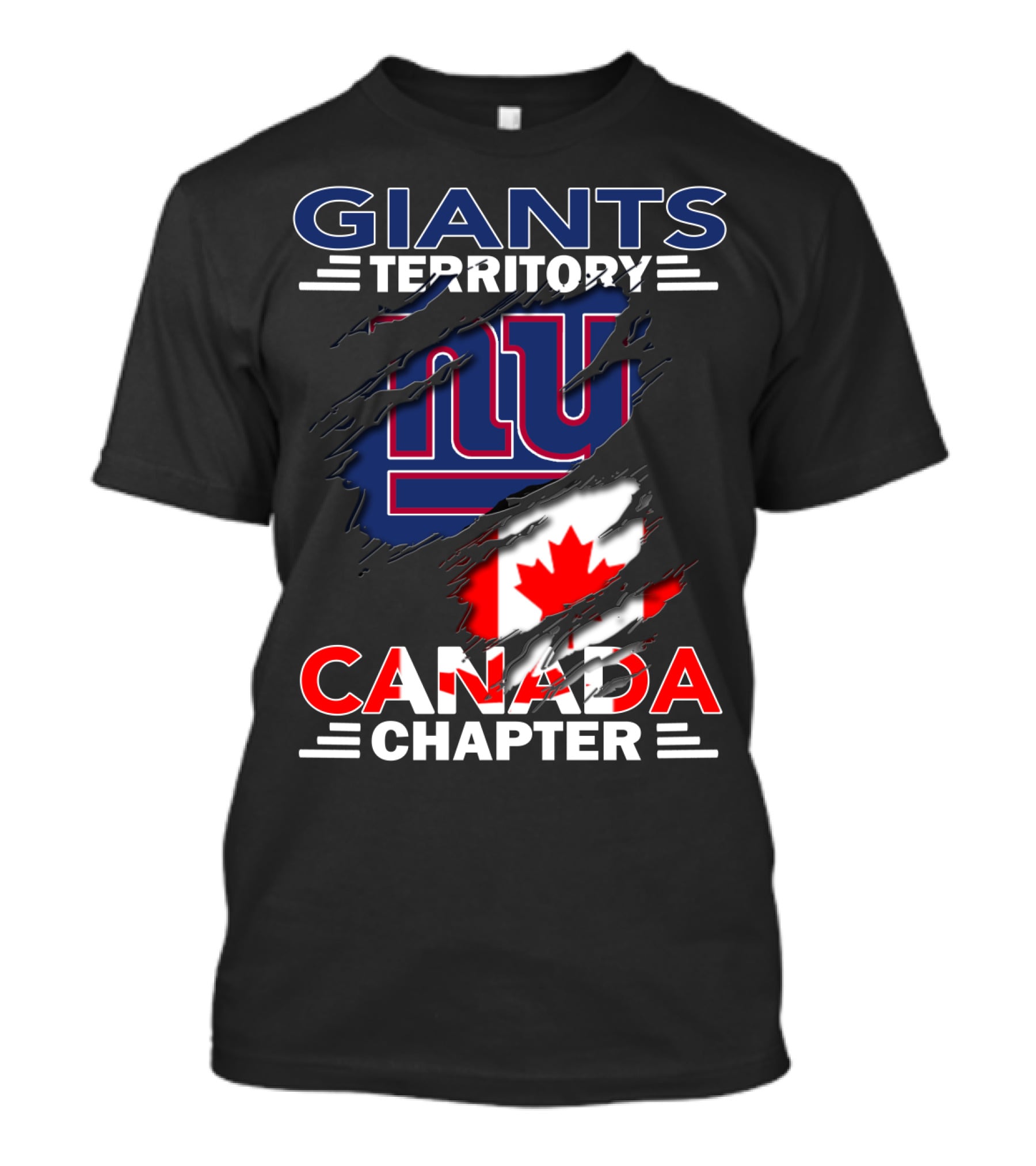 Giants Territory Canada Chapter NY Giants Canada Flag T-Shirt