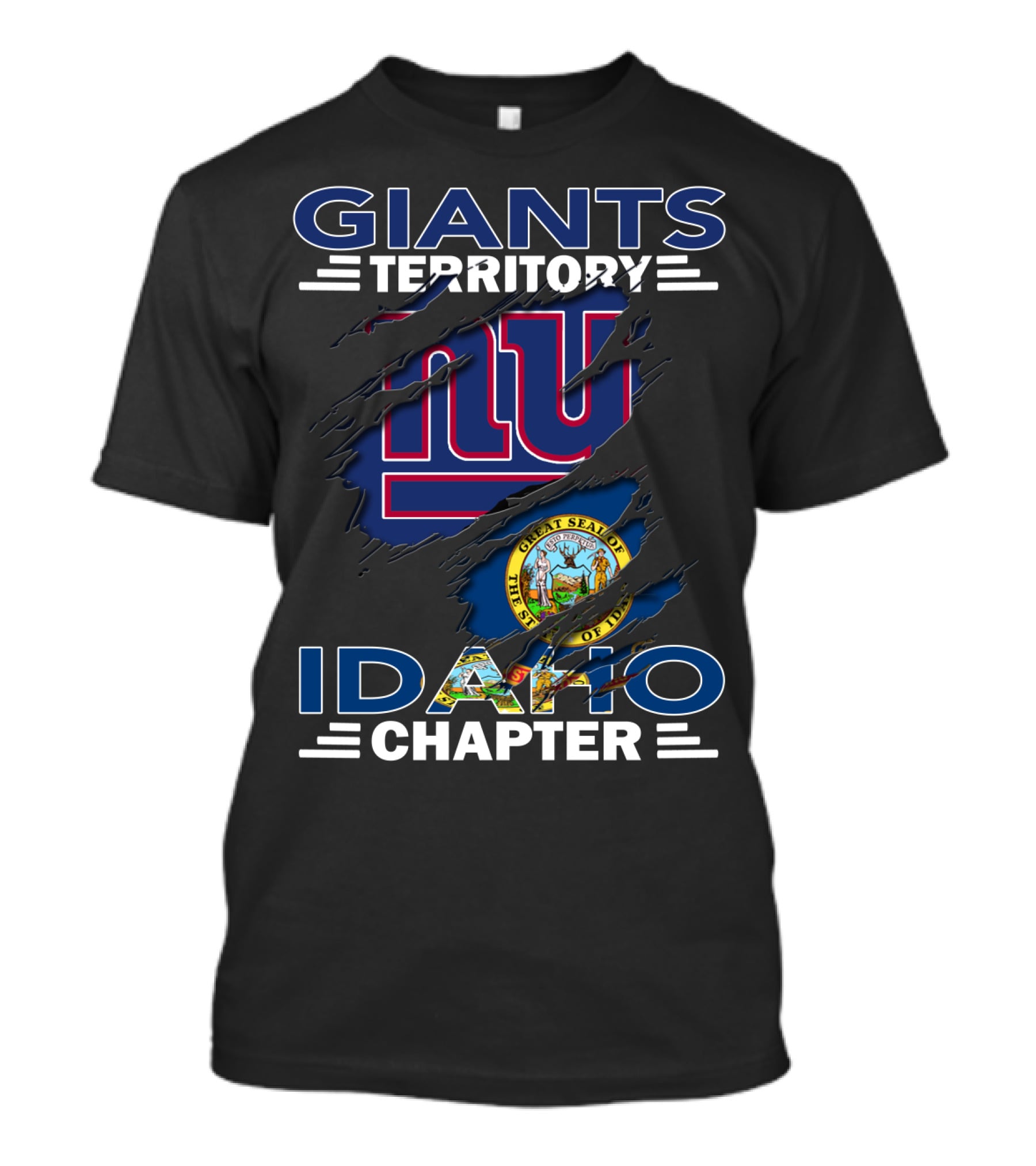 Idaho Chapter Giants Territory New York Giants State Seal T-Shirt